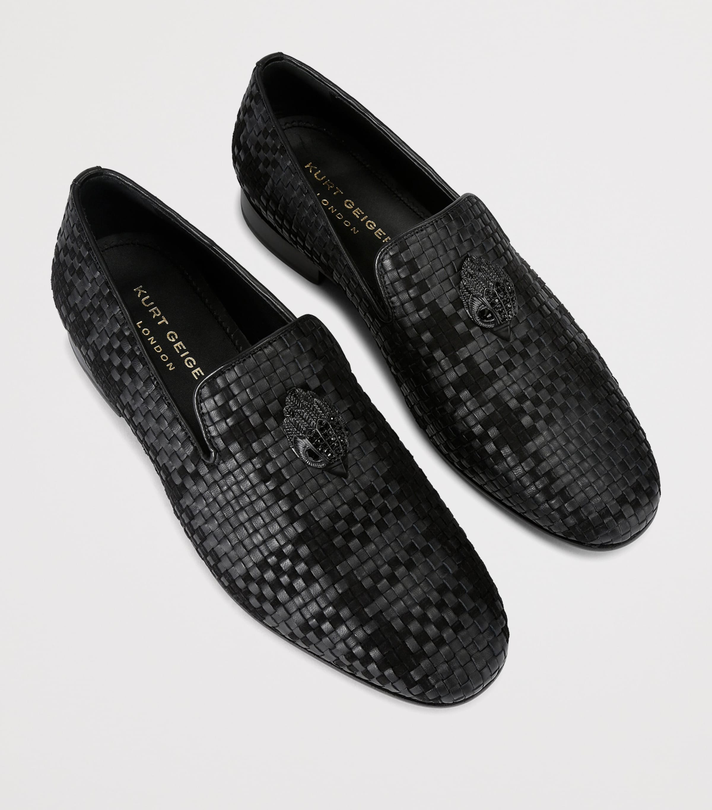 Kurt Geiger London Leather Woven Ace Loafers Blk/other Image 2