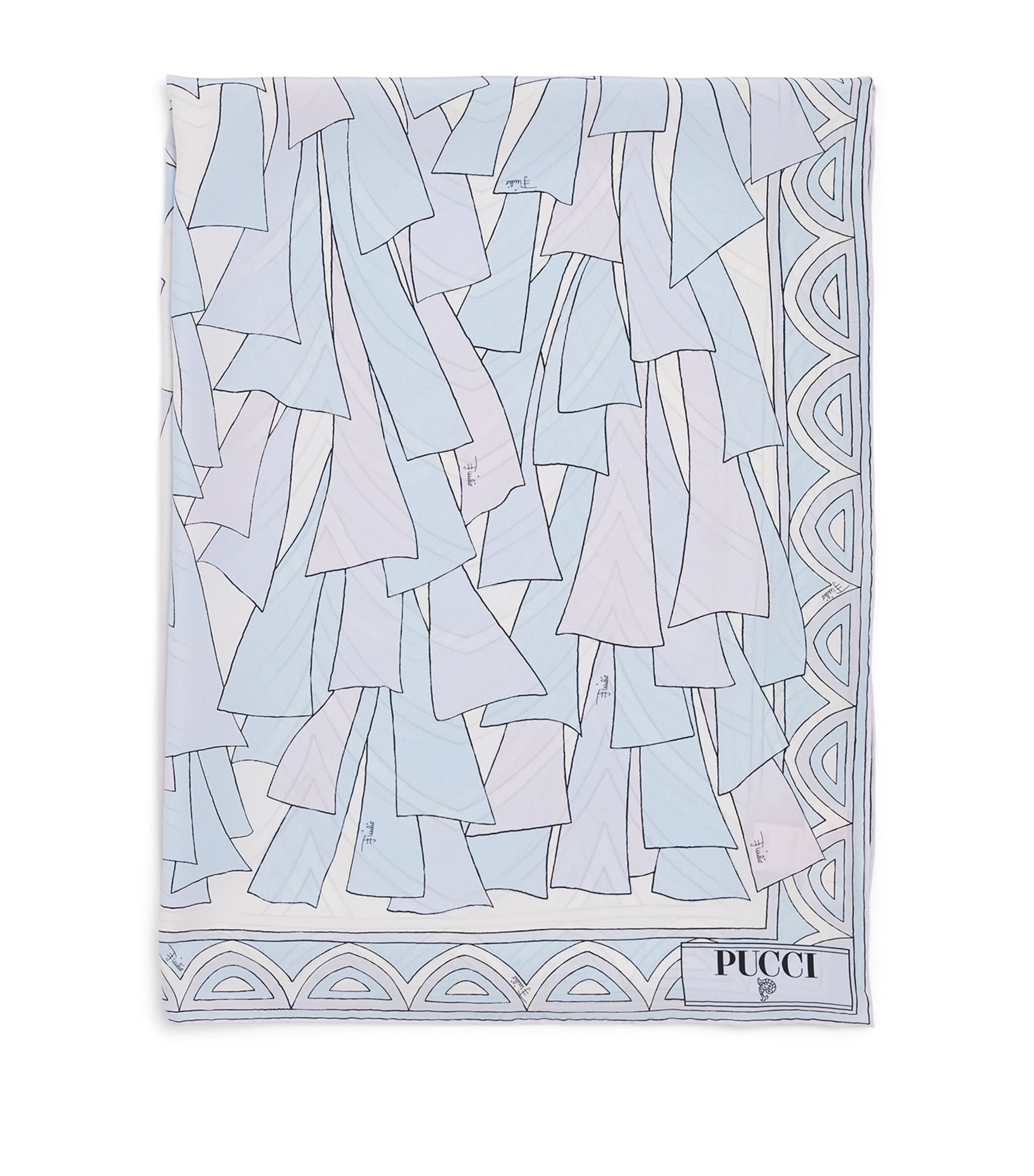 PUCCI Silk Baiadera Print Stole Light Blue Image 1