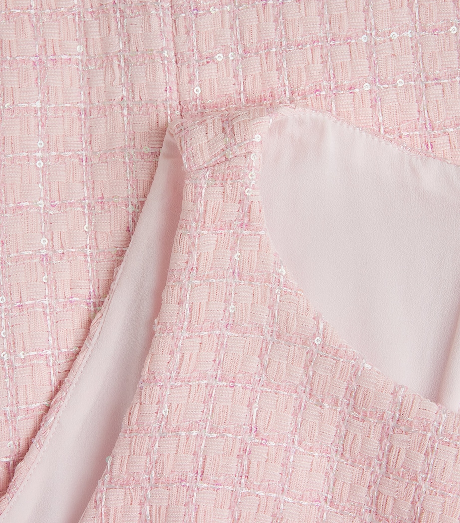 Tweed Sequinned Mini Dress PINK Image 5