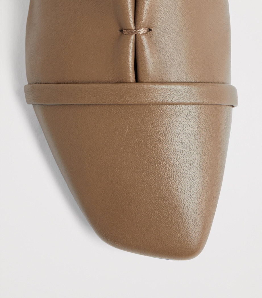 Nappa Leather Lace-Up Jean Flats TAUPE Image 5