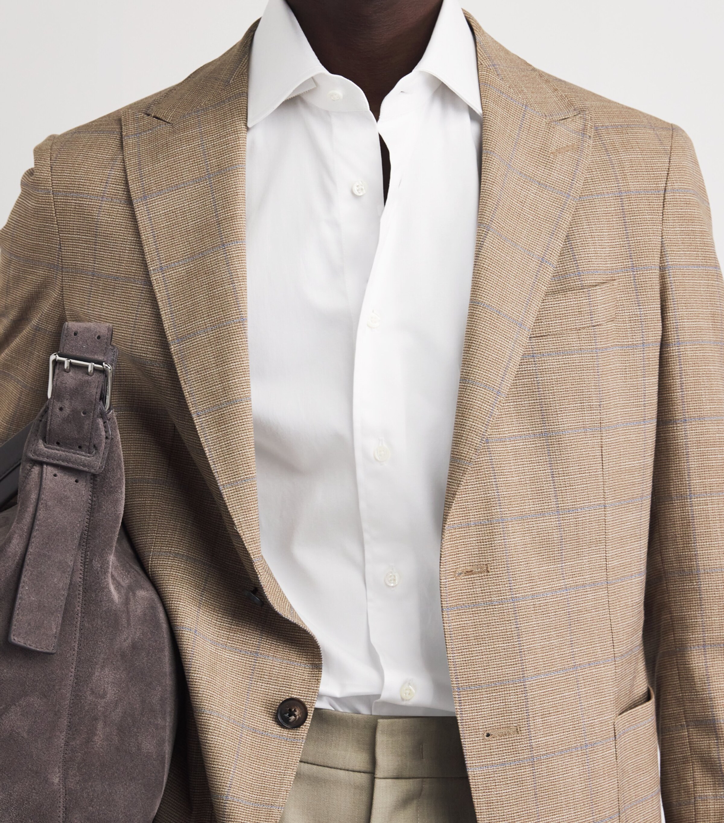 Corneliani Mens Cotton Twill Shirt Optical White Image 3