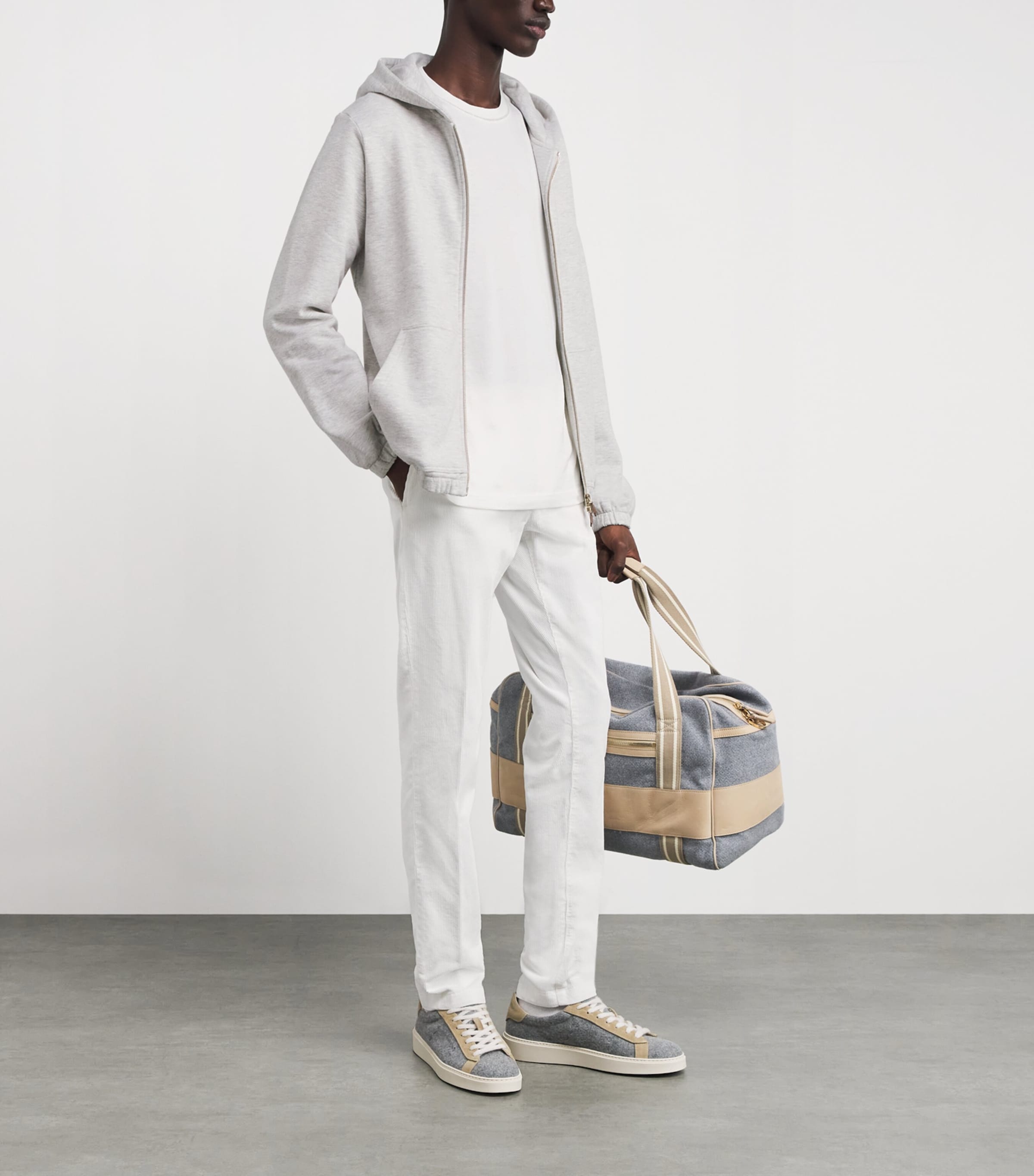 Cotton-Blend Zip-Up Hoodie GRIGIO CHIARO MELANG Image 2