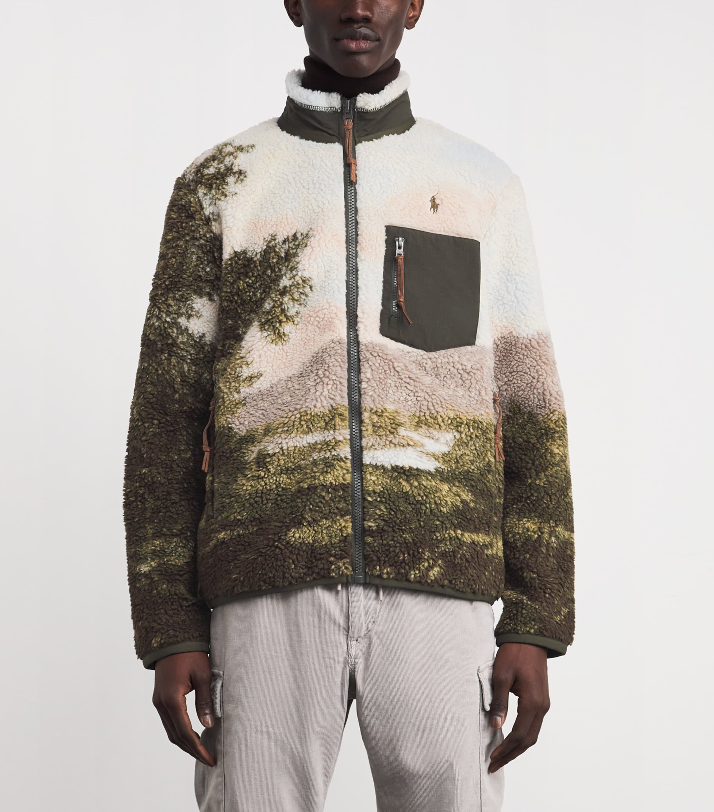 Fleece Landscape Zip-Up Sweatshirt MULTI Image 3