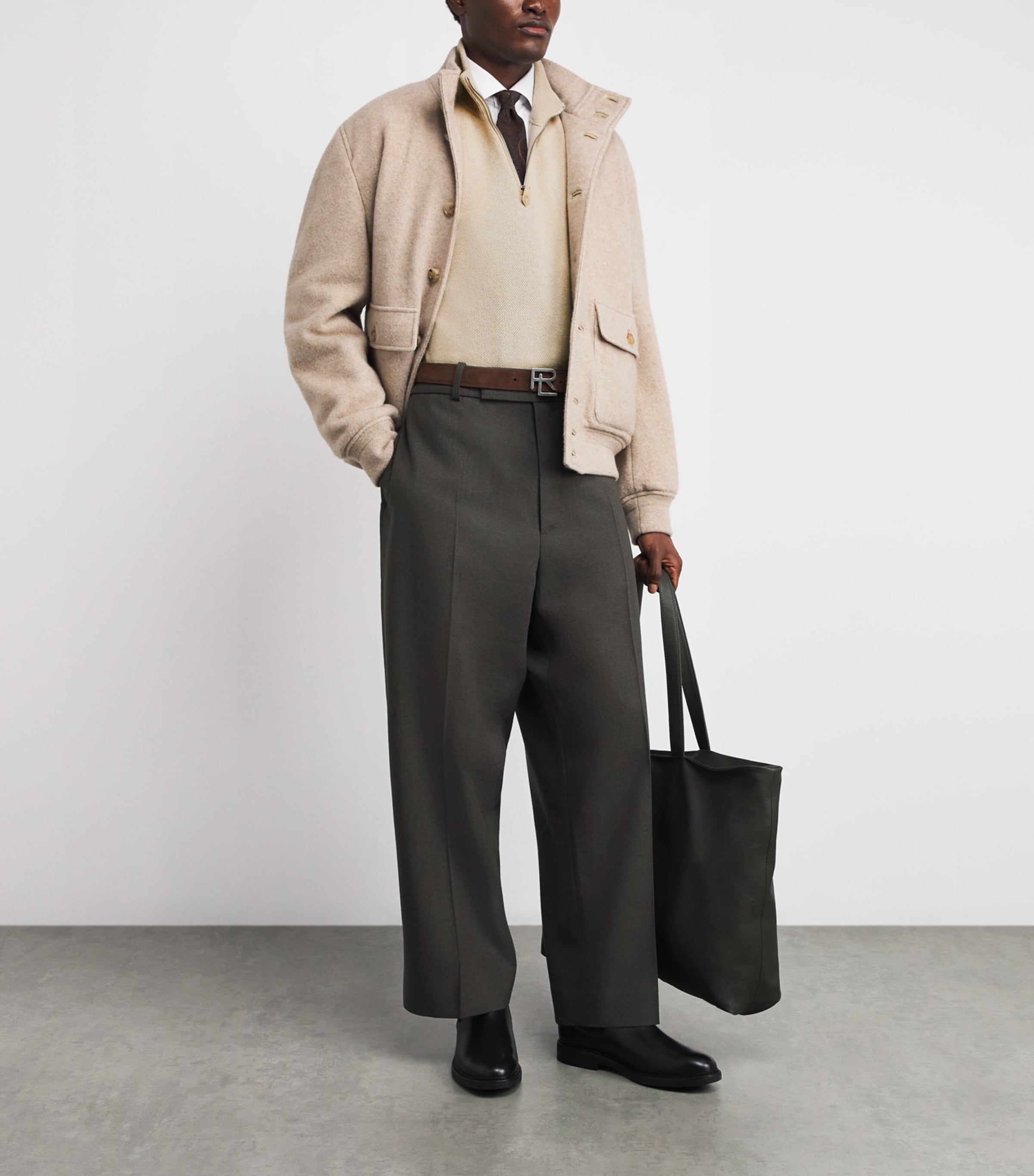 Cashmere Quarter-Zip Sweater CHAMPAGNE Image 2