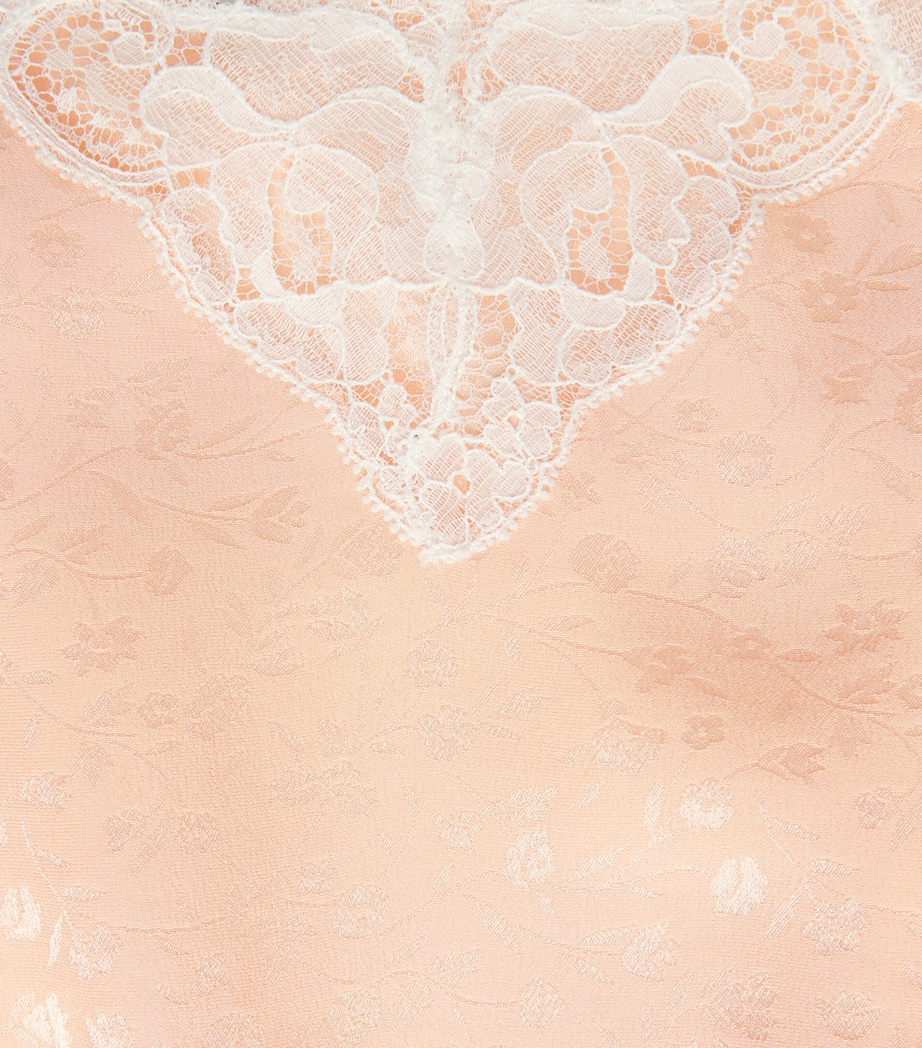 Chloé Womens Silk-Lace Floral Cami Top Washed Blue Image 2