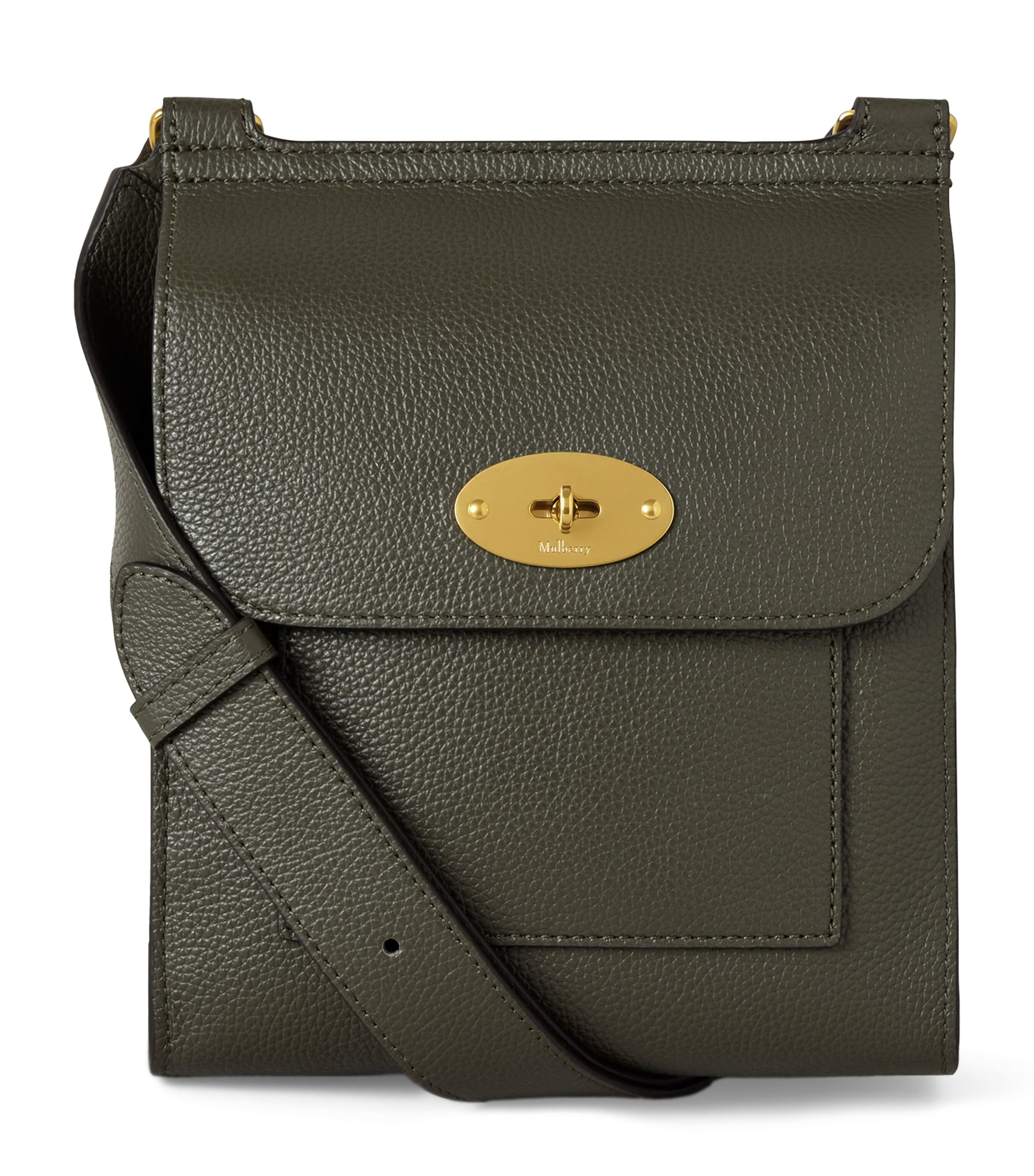 Mulberry Small Leather Antony Messenger Bag In Green