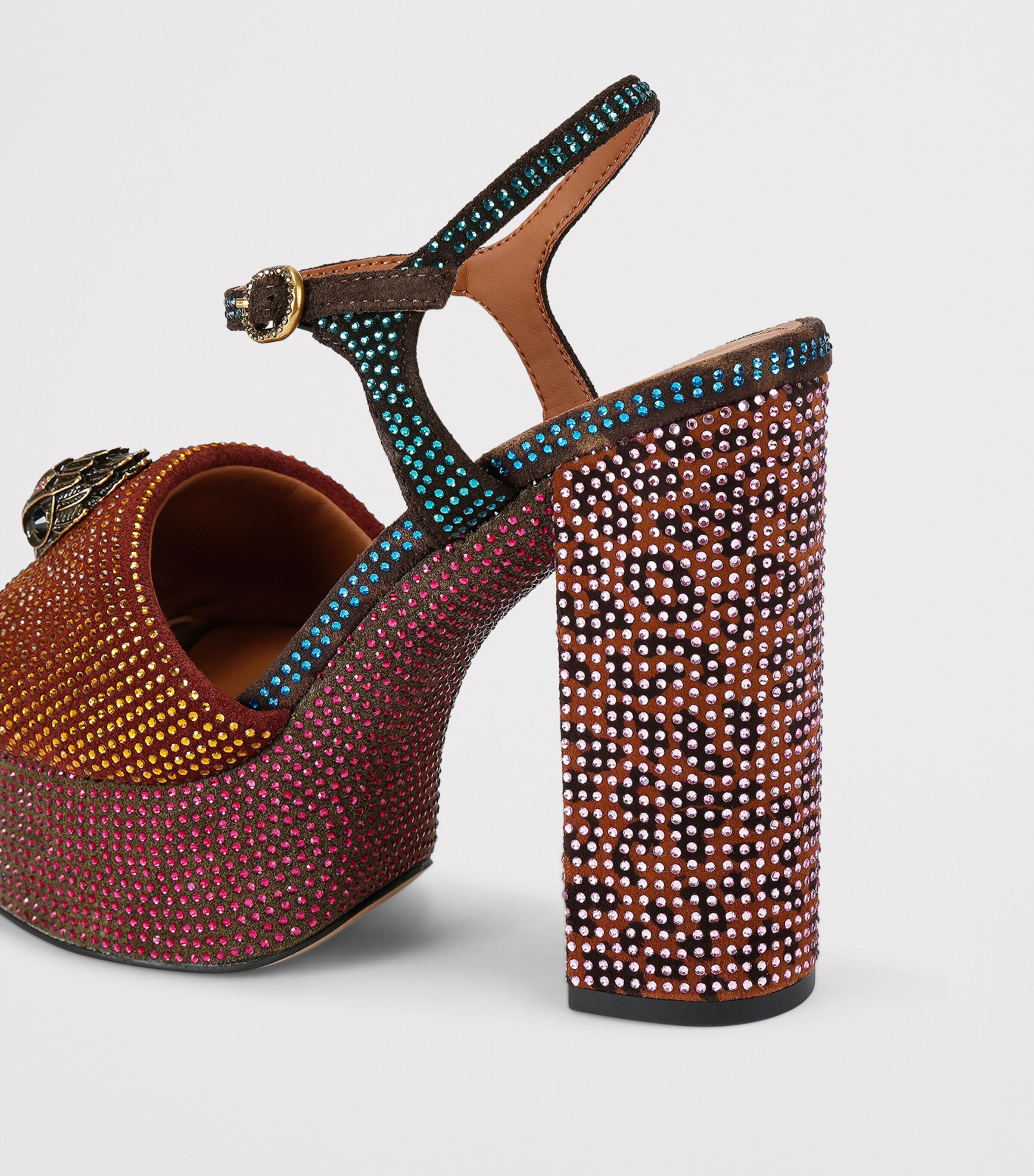 Embellished Kensington Platform Sandals DK.BRN COM Image 2