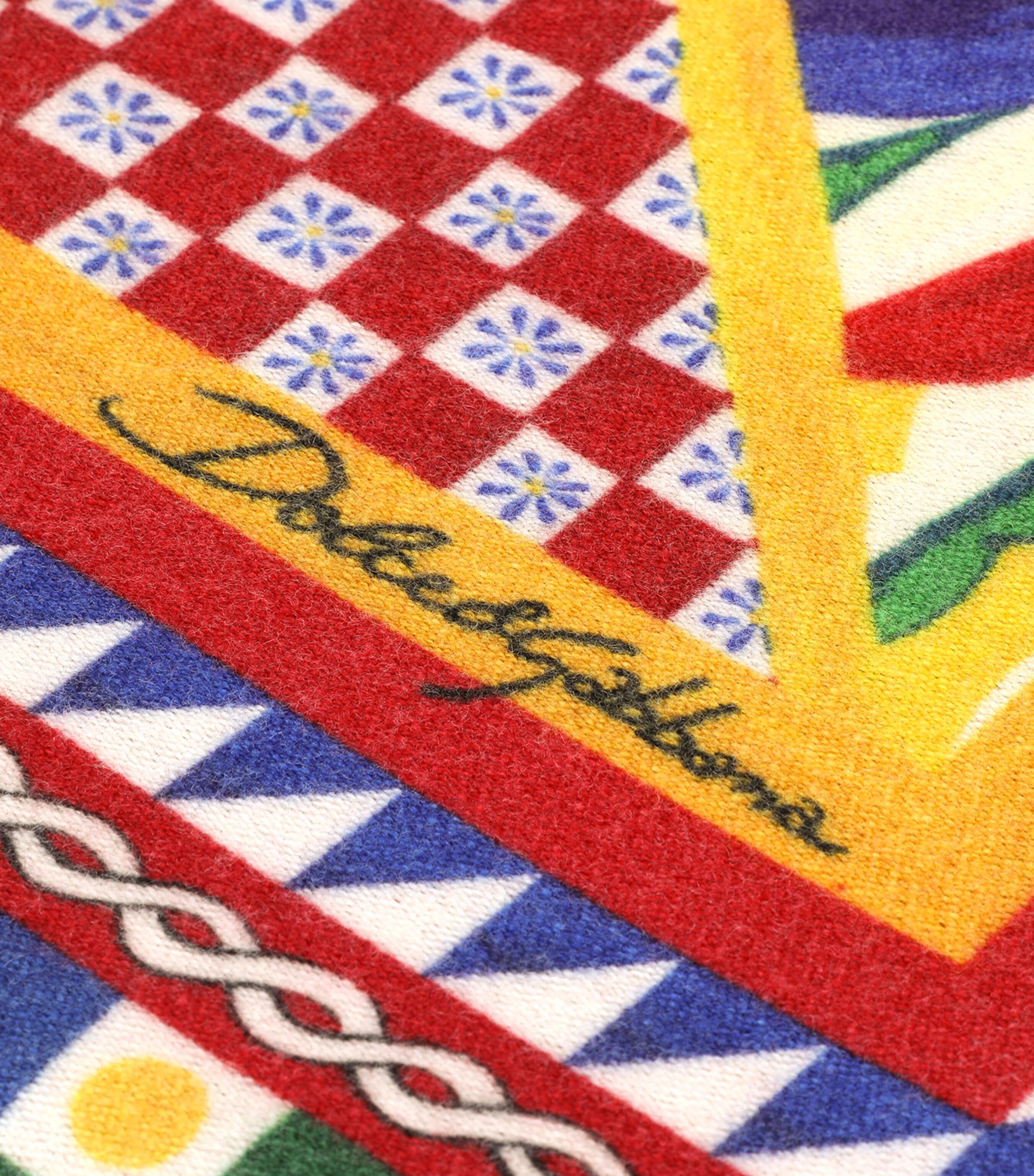 Wool-Silk Carretto Print Throw (140cm x 180cm) UC072-MULTICOLOR CAR Image 3