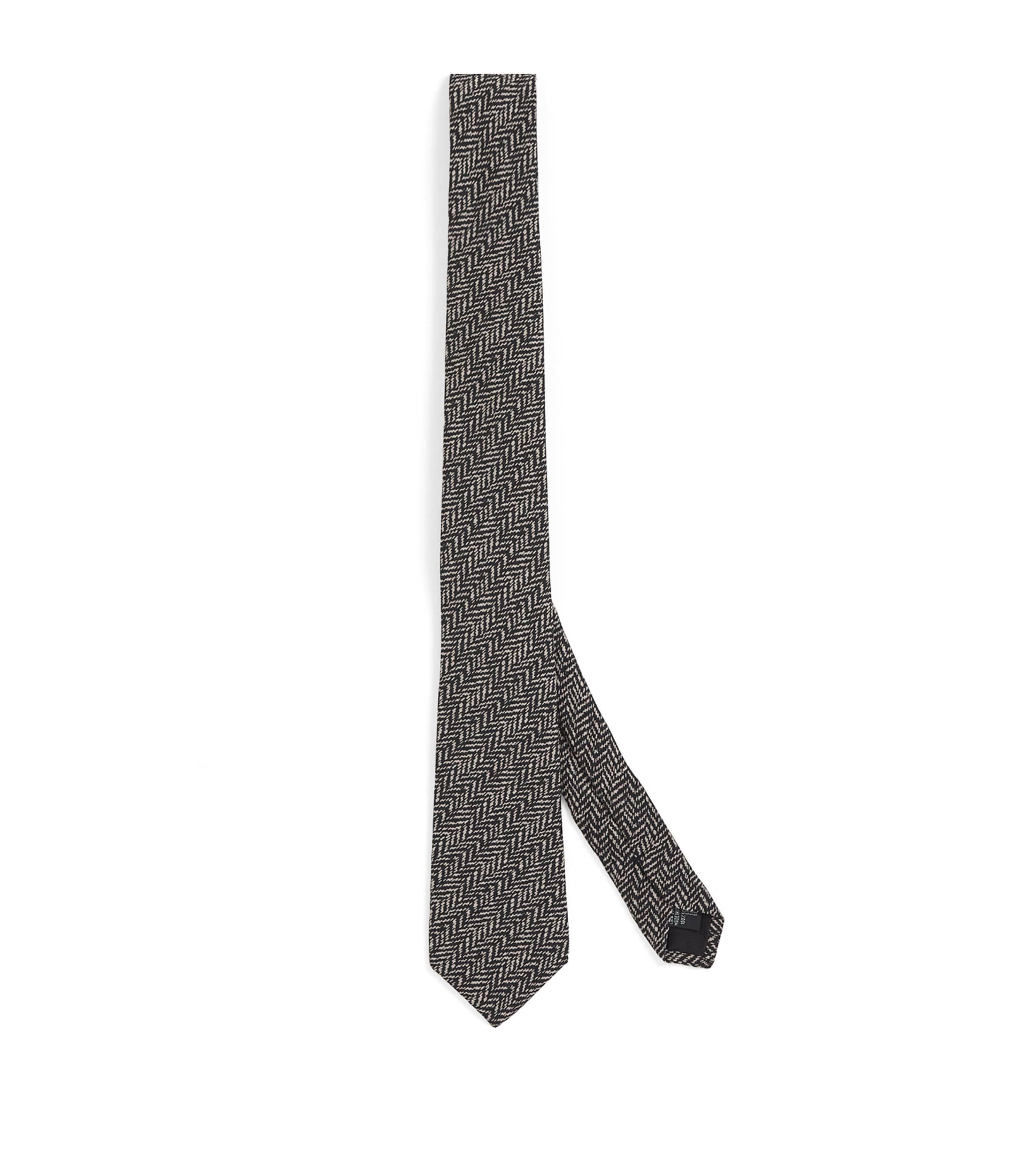 Giorgio Armani Silk Chevron Tie In Gray