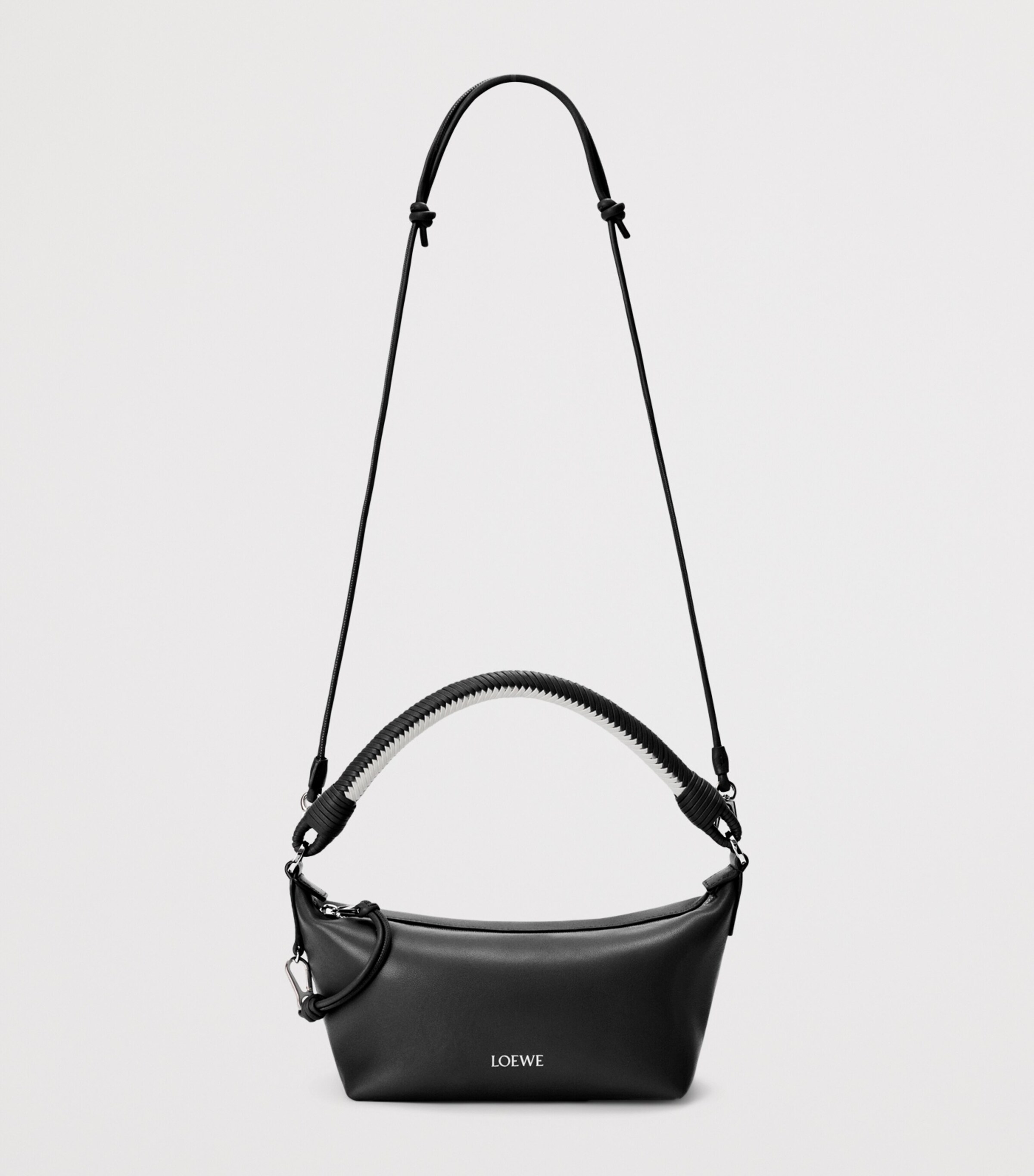 LOEWE Nappa Leather Cala Top-Handle Bag Black/soft White Image 10