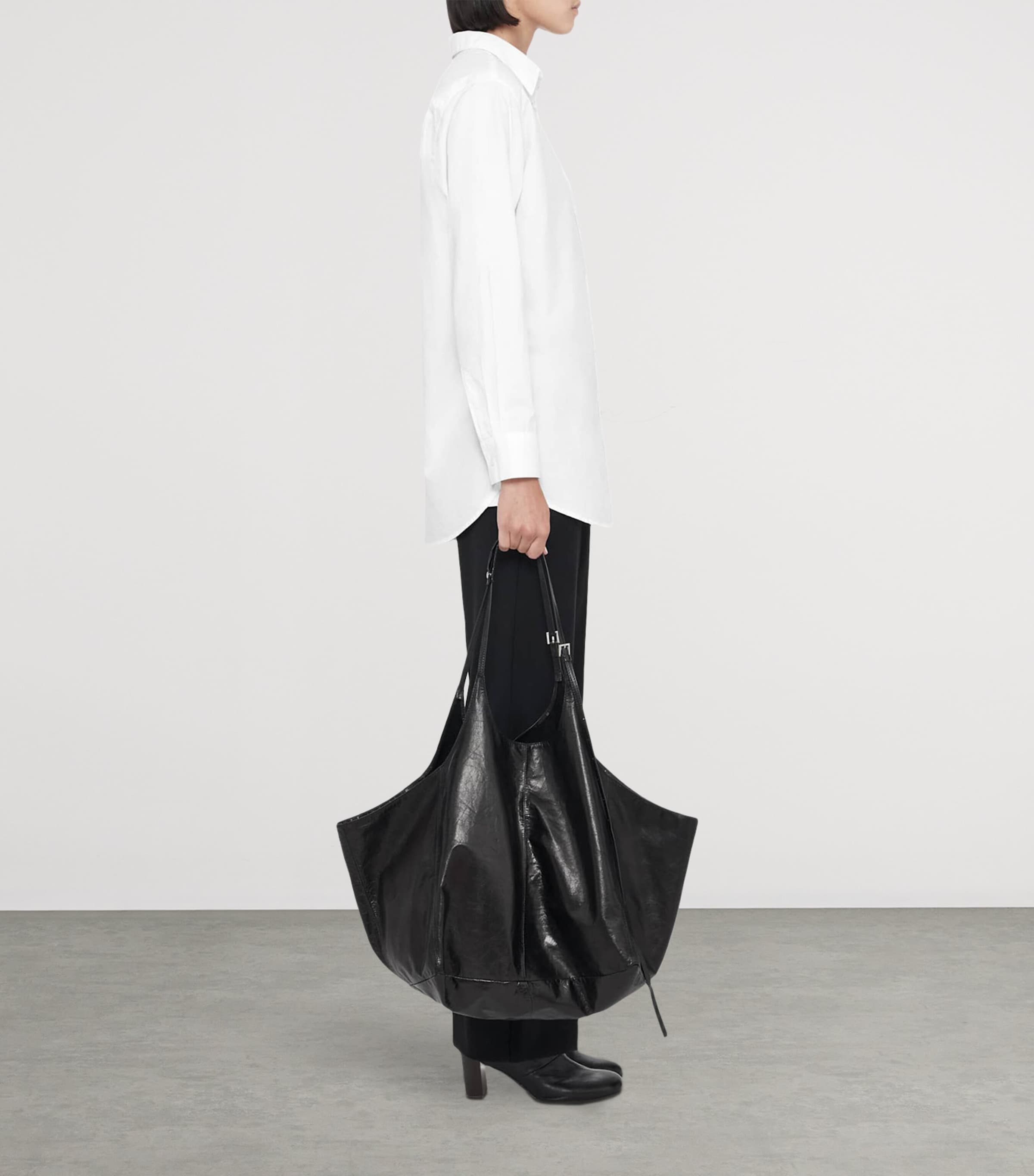 AllSaints Womens Organic Cotton Oversized Kaia Shirt White Image 6