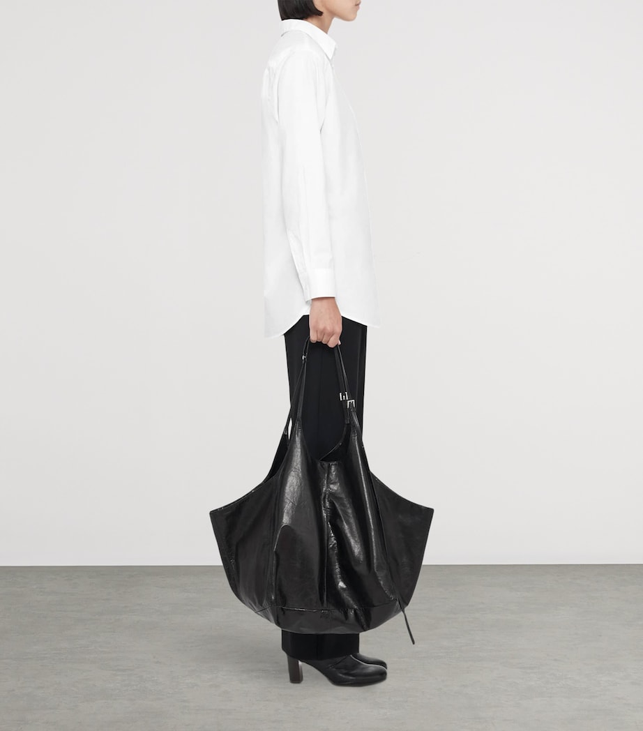 AllSaints Womens Organic Cotton Oversized Kaia Shirt White Image 6