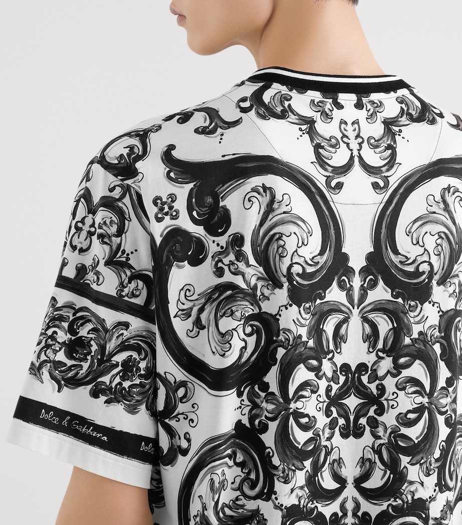 Cotton Majolica Print T-Shirt HX5DQ-MAIOLICA Image 5