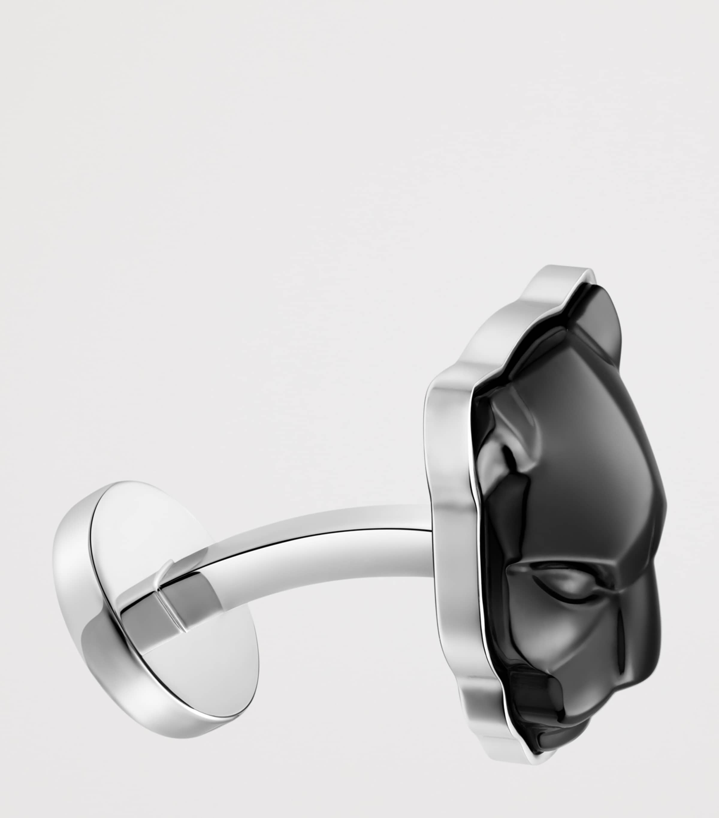 Cartier Sterling Silver and Ceramic Panthère de Cartier Cufflinks Black Image 3