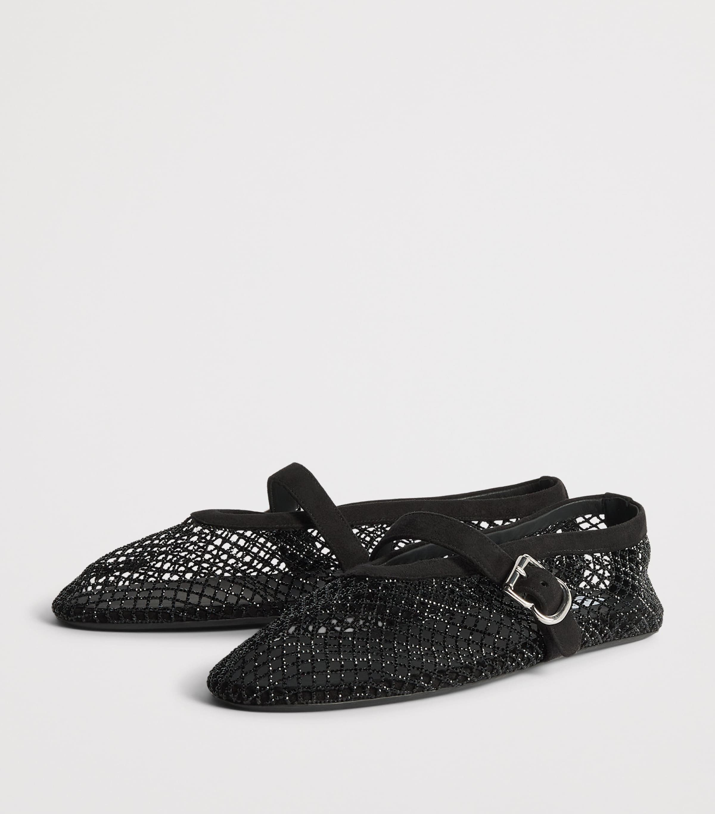 Alaïa Mesh Embellished Ballet Flats Black Image 3