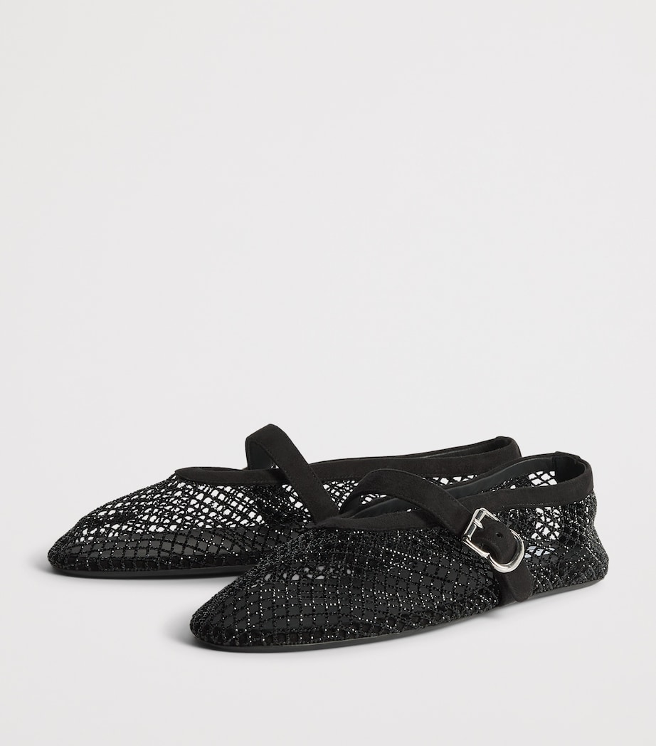 Alaïa Mesh Embellished Ballet Flats Black Image 3