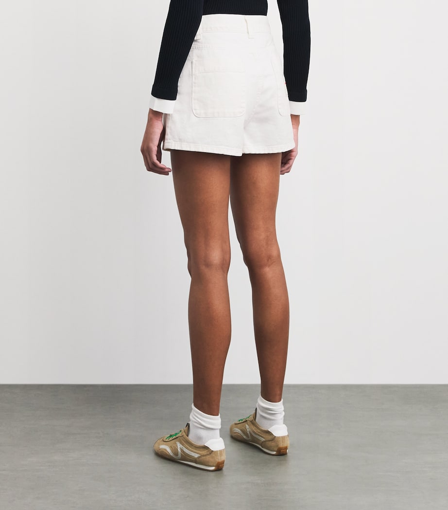 Sandro Paris Womens Denim High-Waist Shorts White Image 5