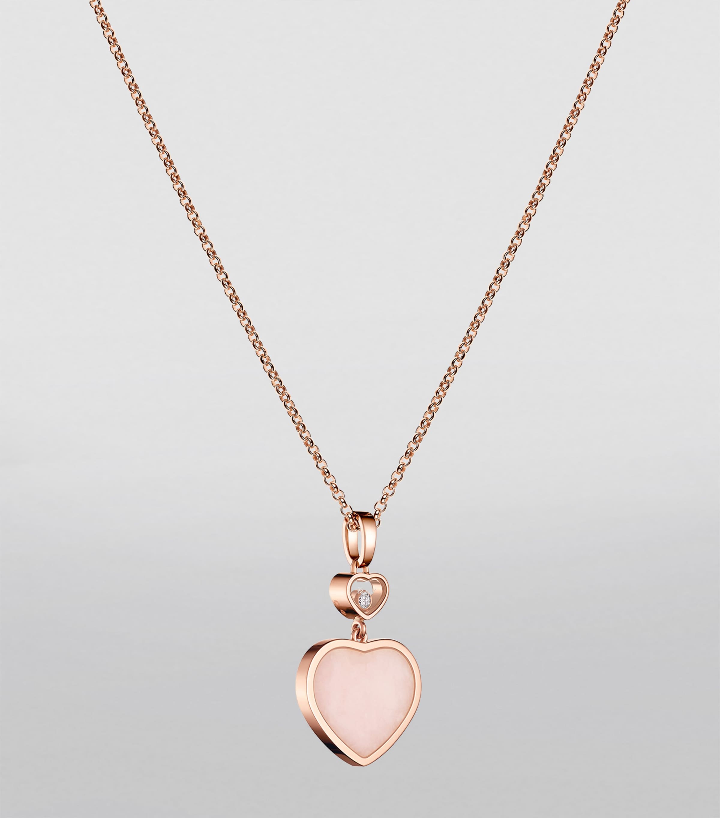 Rose Gold, Opal and Diamond Happy Hearts Pendant 18K ROSE GOLD Image 4