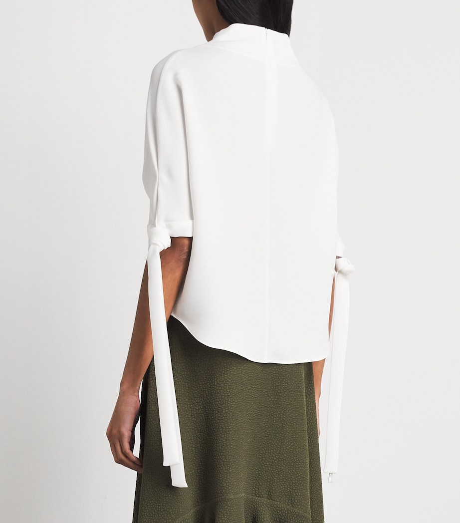 Edeline Lee Womens Georgette Pedernal Blouse Ivory Image 5