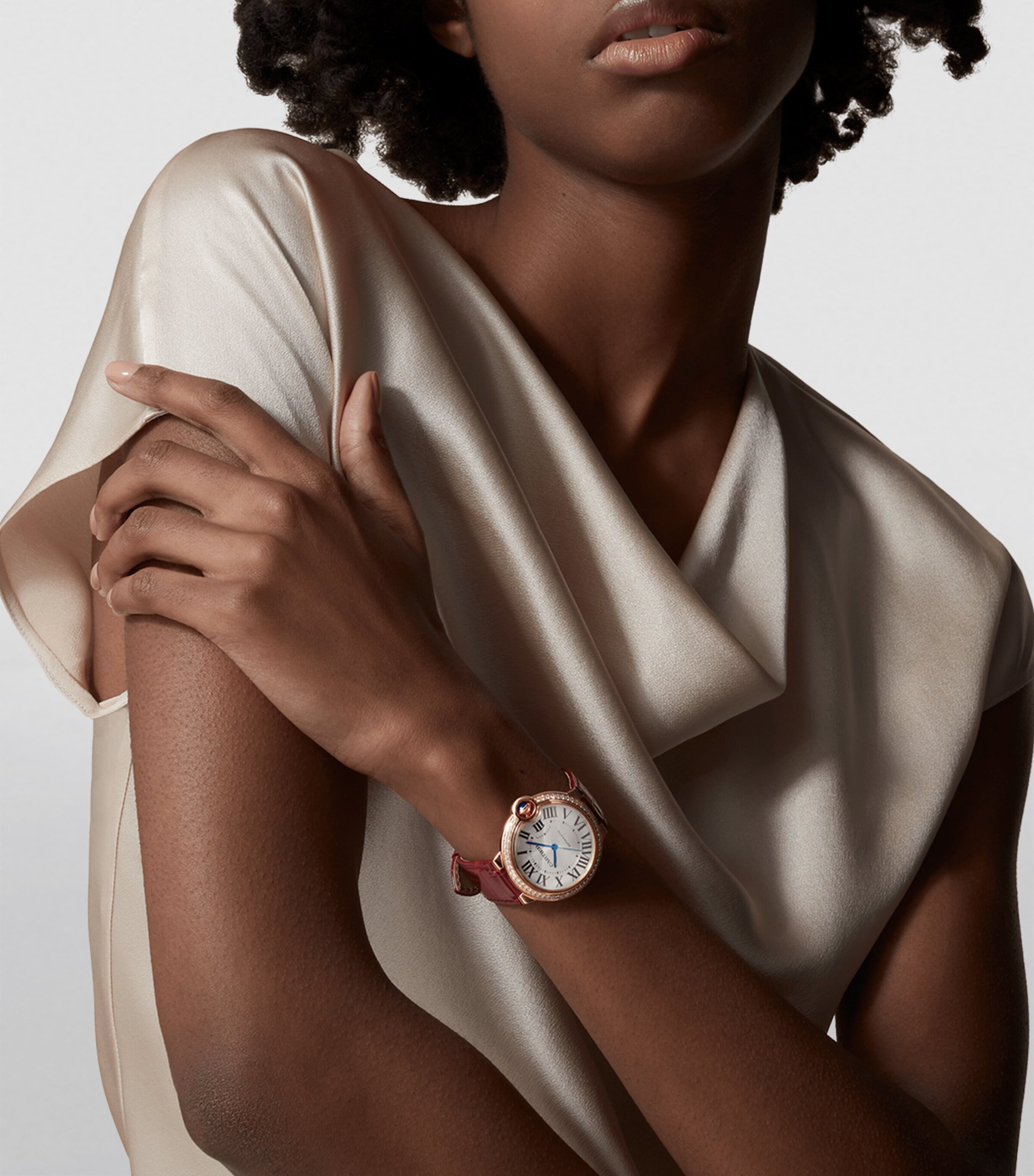 Cartier Rose Gold and Diamond Ballon Bleu de Cartier Watch 36mm Grey Image 8