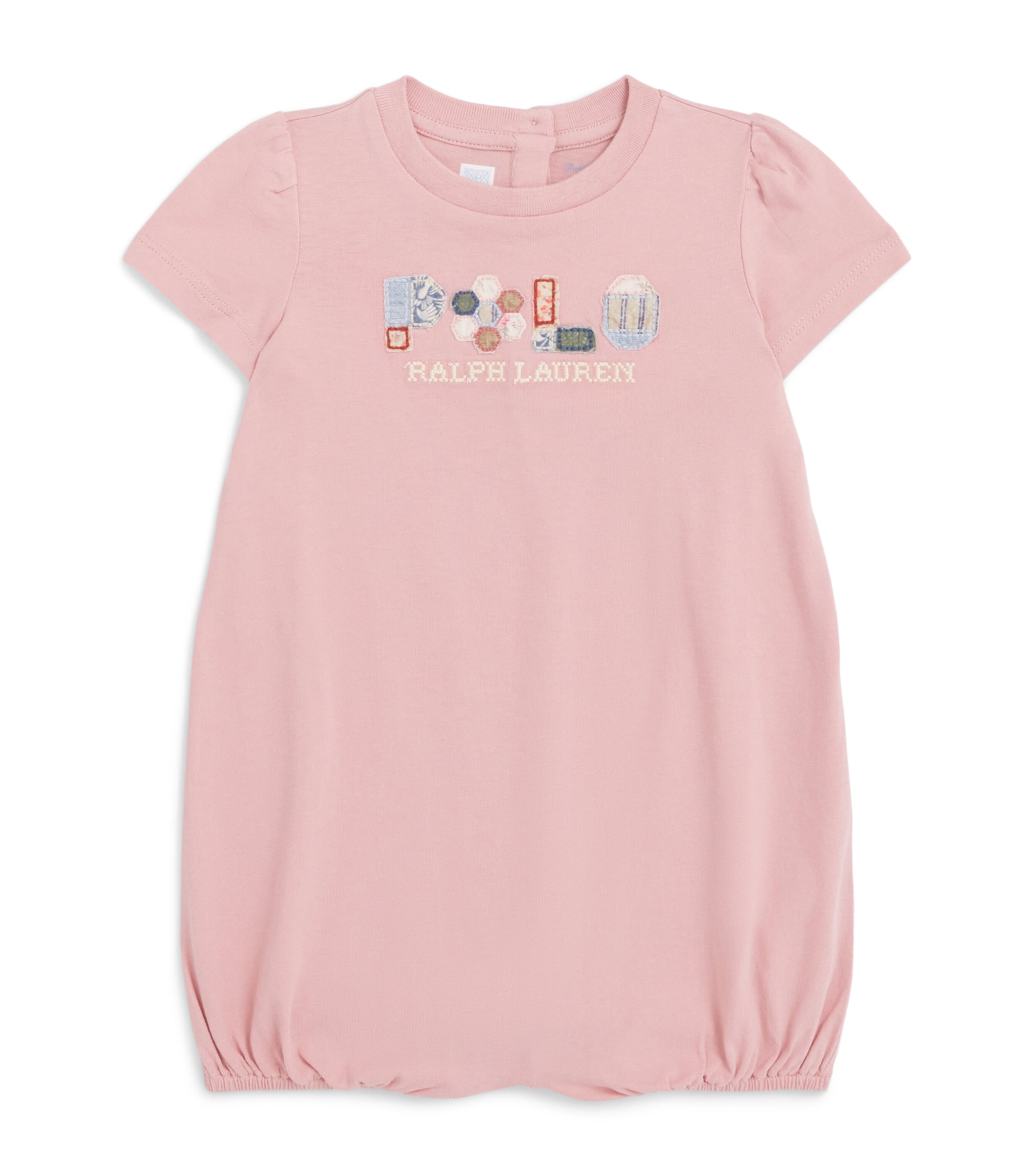 Ralph Lauren Kids Embroidered Patchwork Bodysuit (3-24 Months) Adirondack Rose Image 1