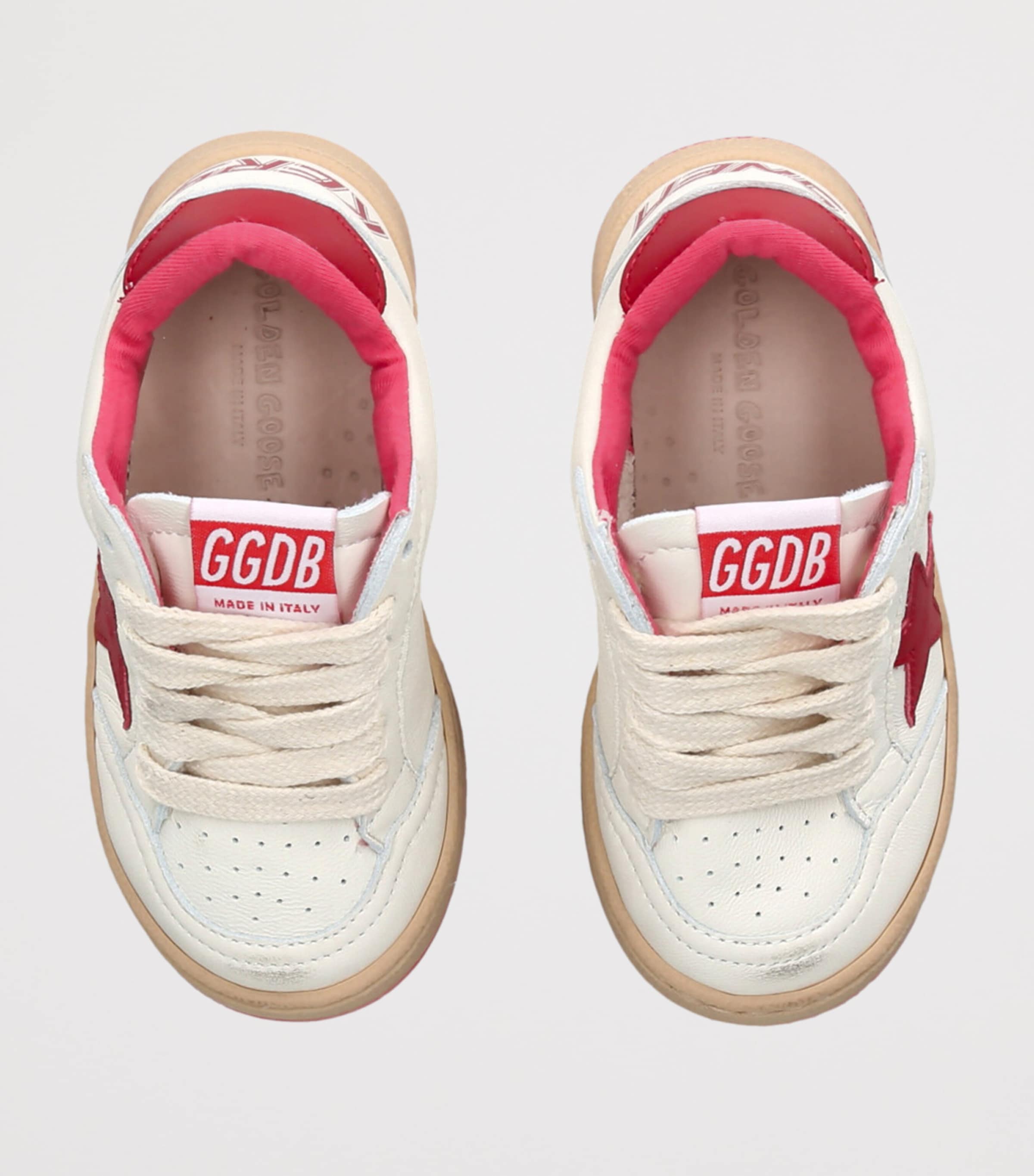 Leather Ball Star Sneakers WHITE/RED Image 4