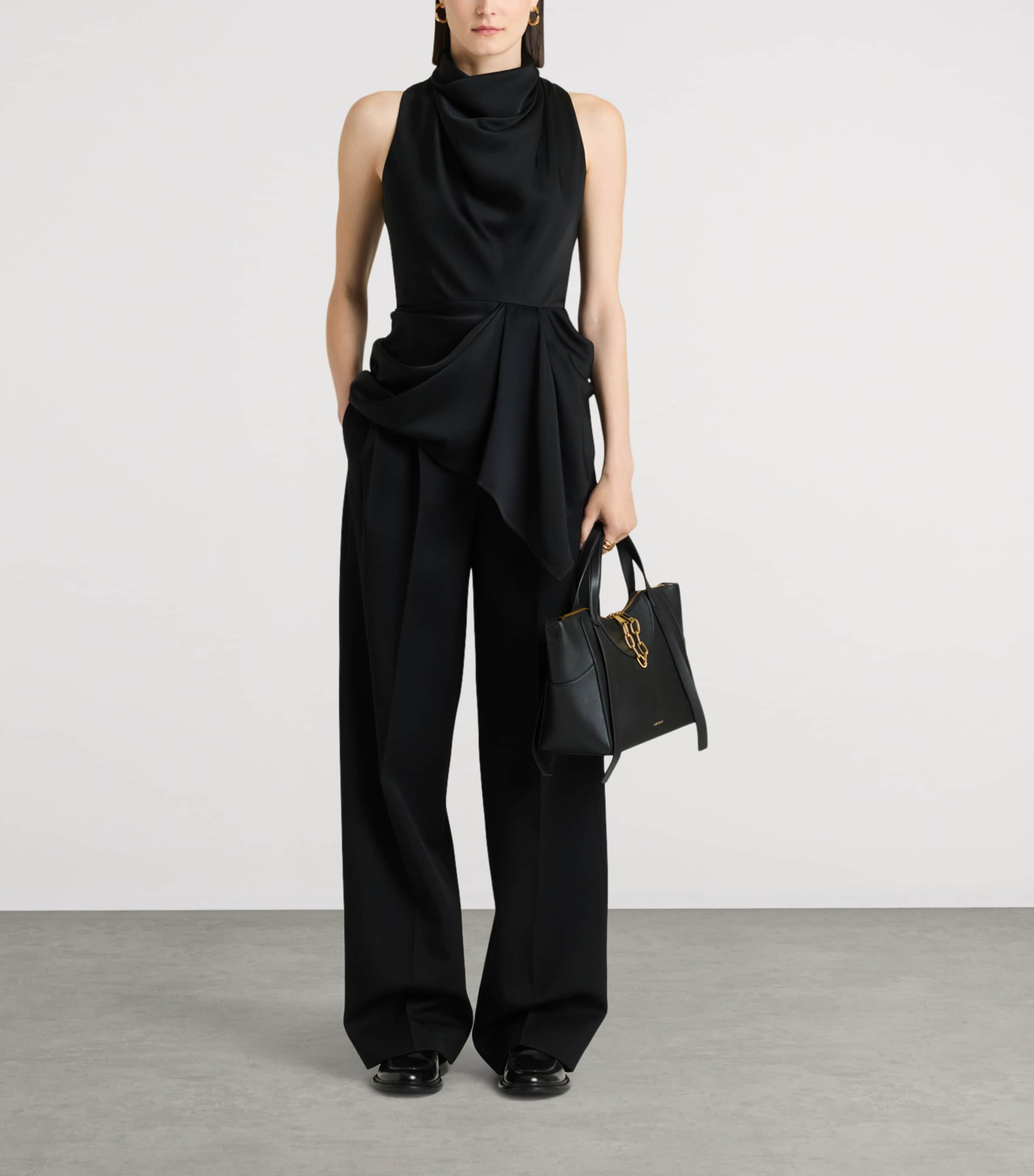 Givenchy Womens Draped Cowl-Neck Blouse Image 2