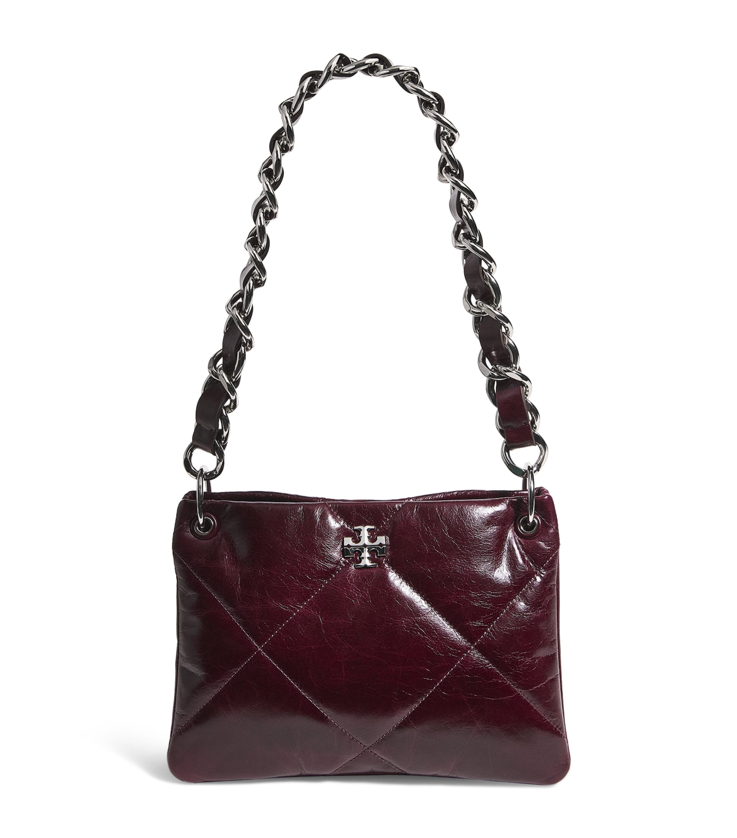 Tory Burch Leather Quilted Kira Shoulder Bag In Red