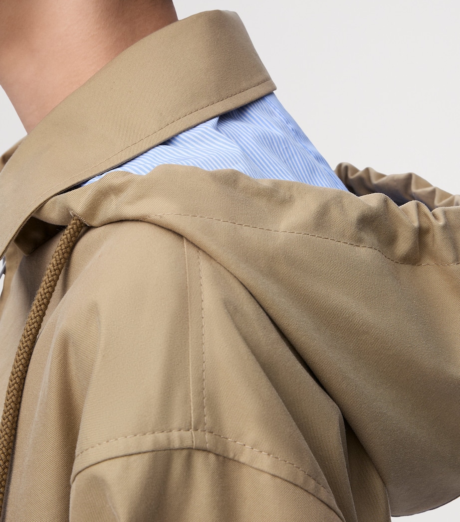 Cotton-Blend Stripe-Detail Parka BEIGE Image 5