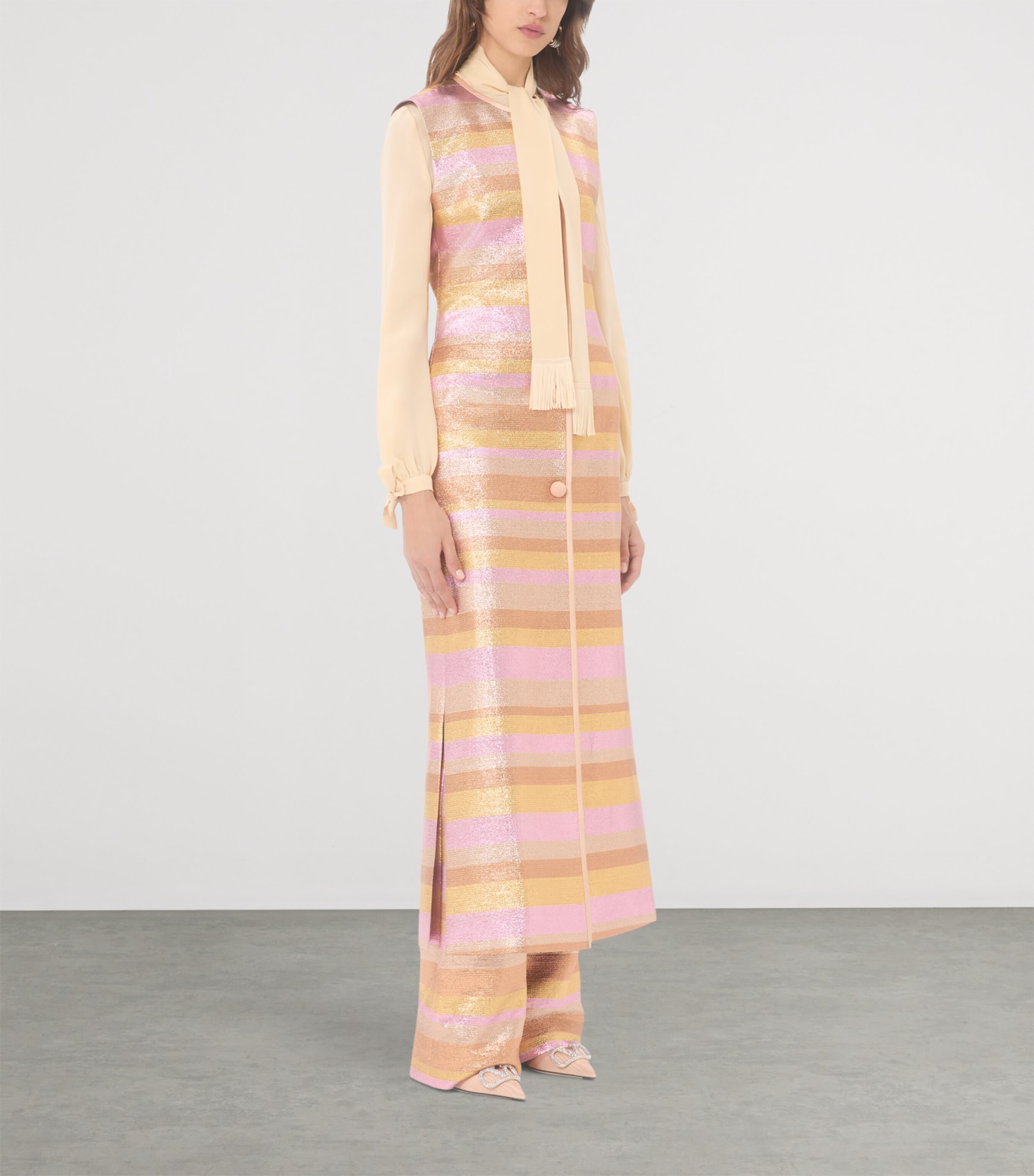 Valentino Womens Metallic Stripe Trousers Image 5