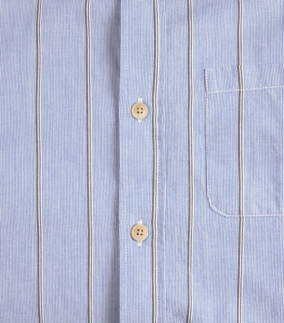 Oliver Spencer Mens Organic Cotton Atlanta Shirt Blue Image 6