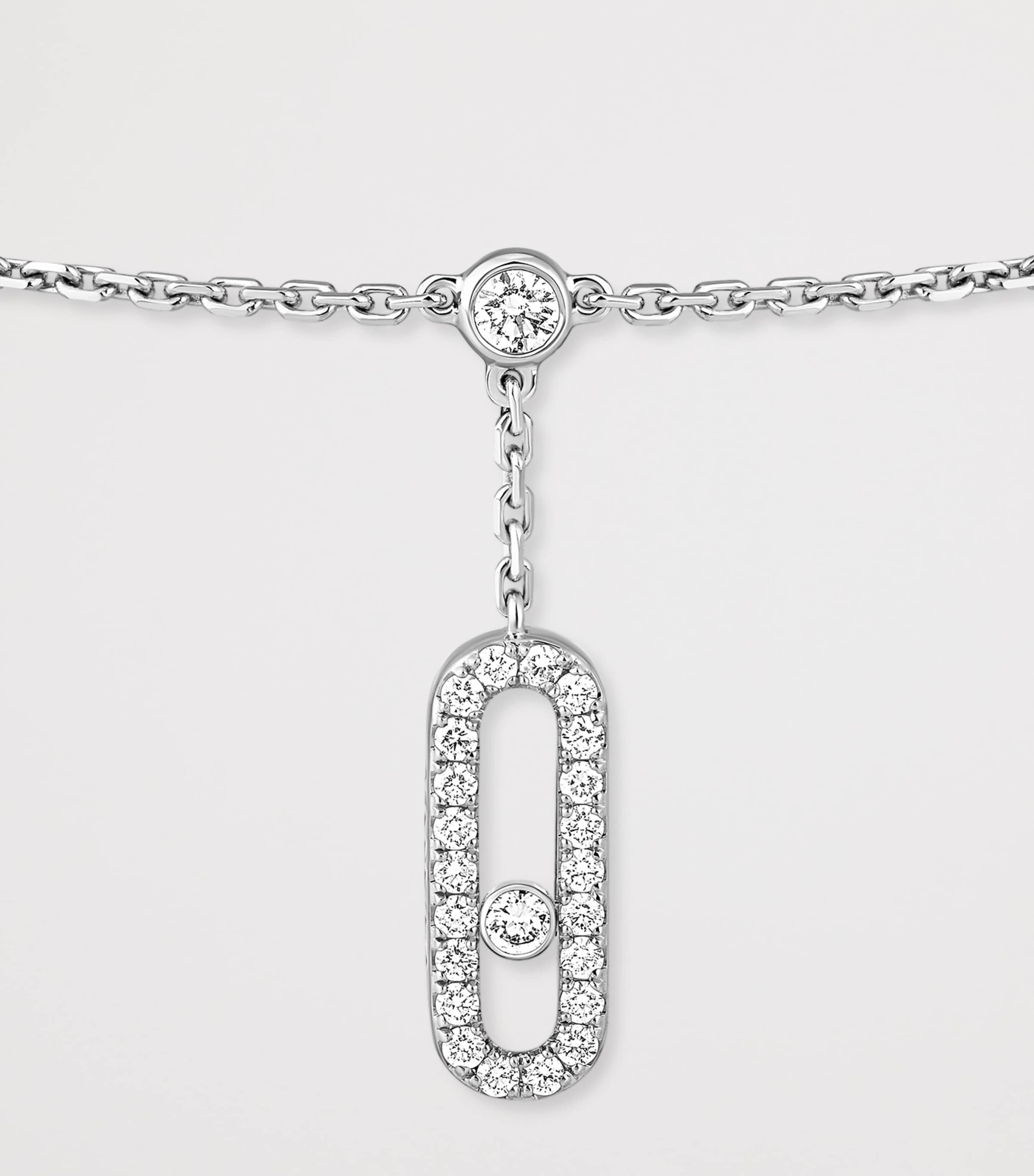 Messika Move Uno White Gold and Pavé White Diamond Anklet White Gold Image 3