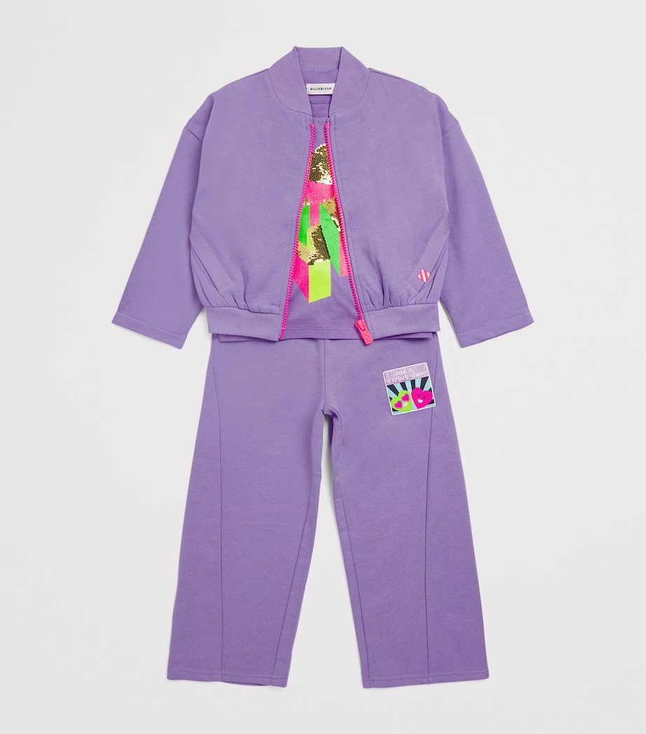 Billieblush Cotton-Blend Wide-Leg Sweatpants (2-12 Years) Purple Tulip Image 3