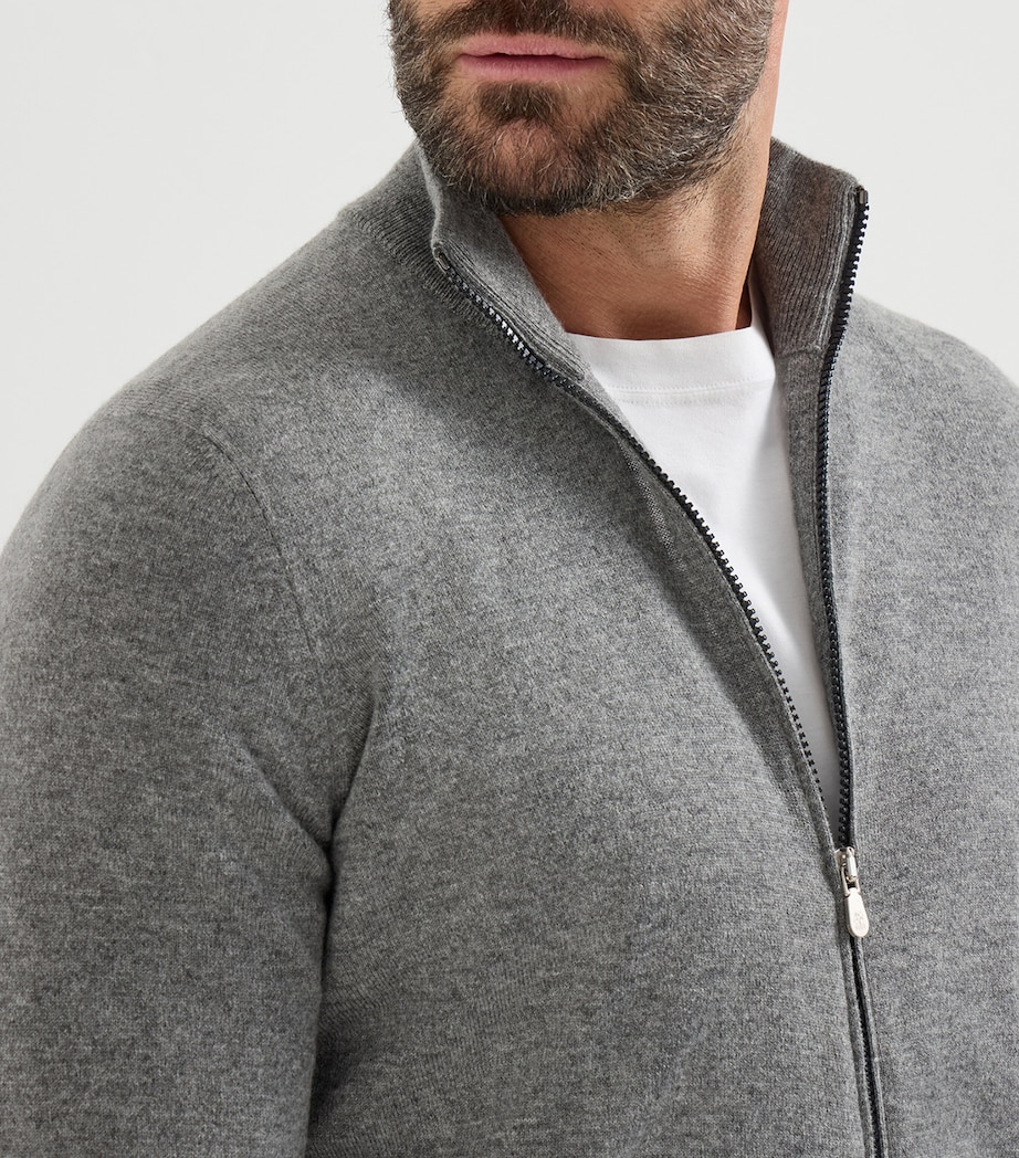 Brunello Cucinelli Mens Cashmere Two-Way Zip Cardigan Image 6