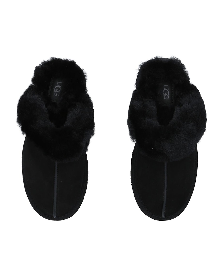 Suede Disquette Flatform Slippers BLACK Image 5