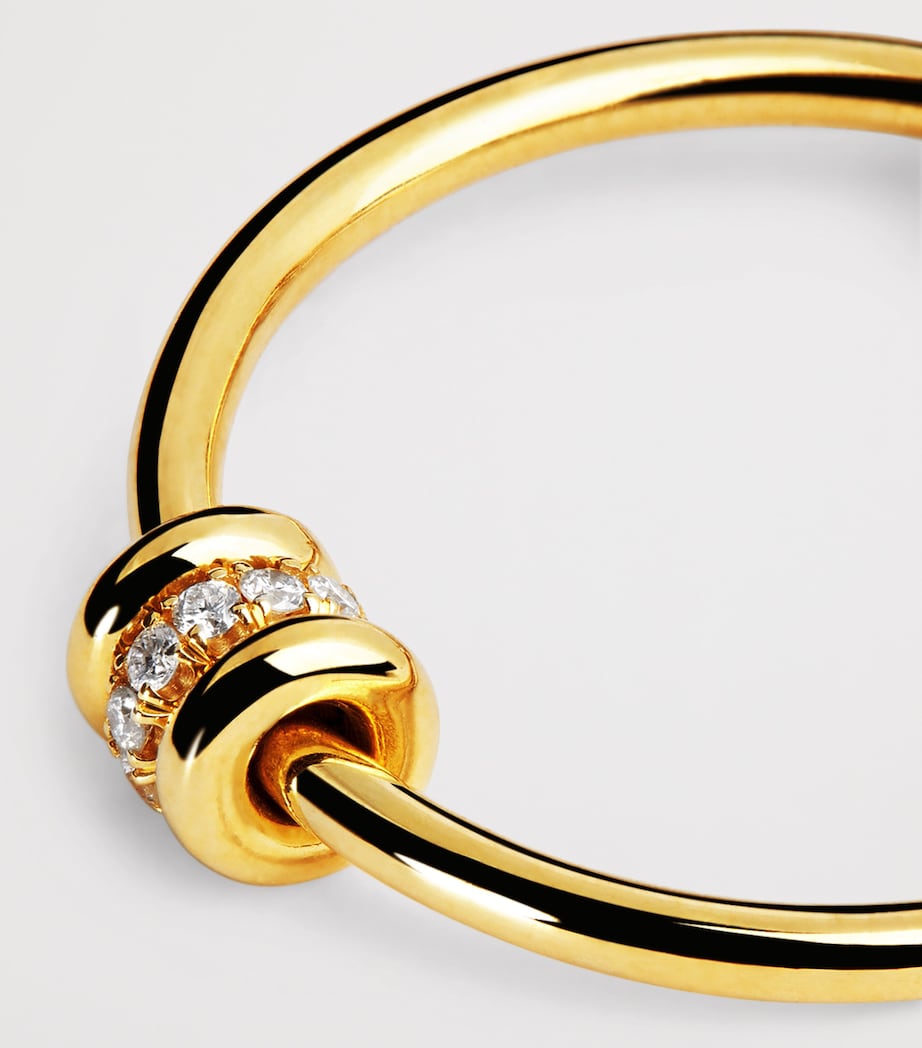 Spinelli Kilcollin Yellow Gold and Diamond Asha Hoop Earrings Yellow Gold Image 6