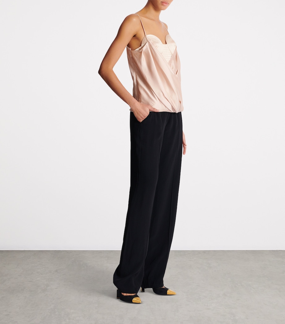 Silk Strappy Bustier Top GTF BEIGE Image 6