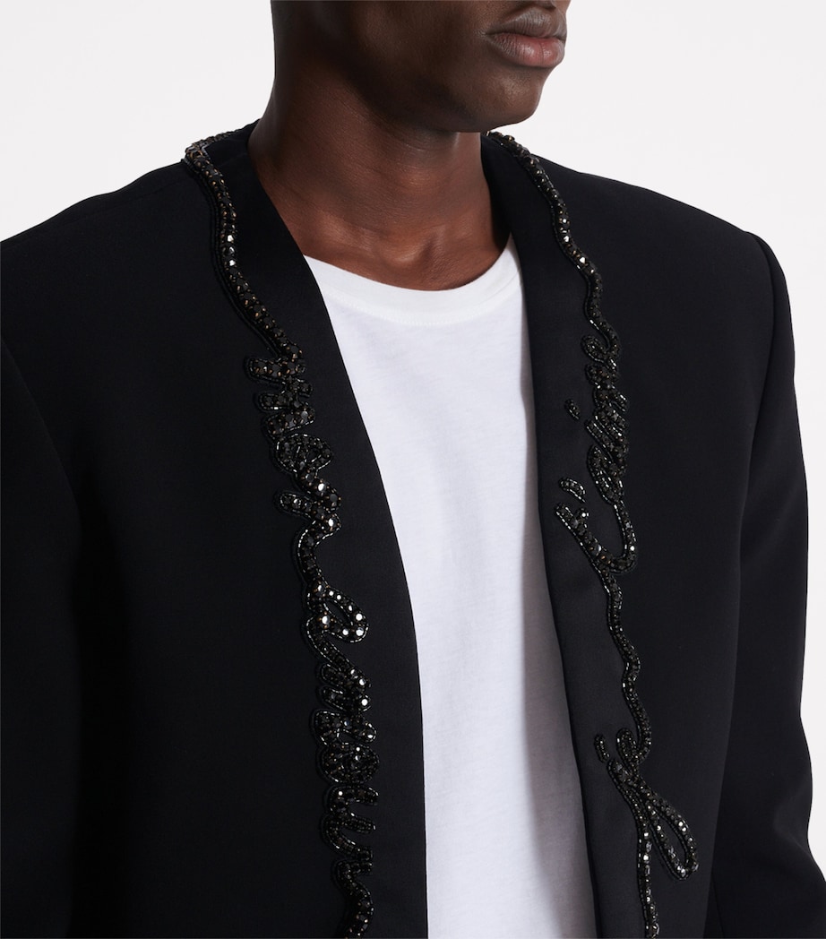 Crepe Embroidered Cropped Jacket 0PA NOIR Image 2
