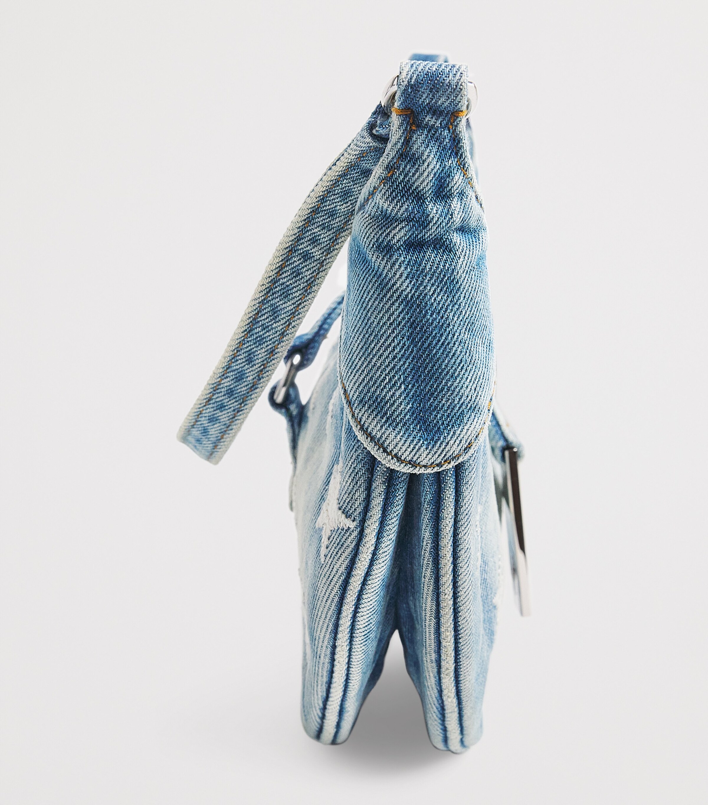 Polo Ralph Lauren Mini Denim Embroidered ID Shoulder Bag Helena Wash Image 6