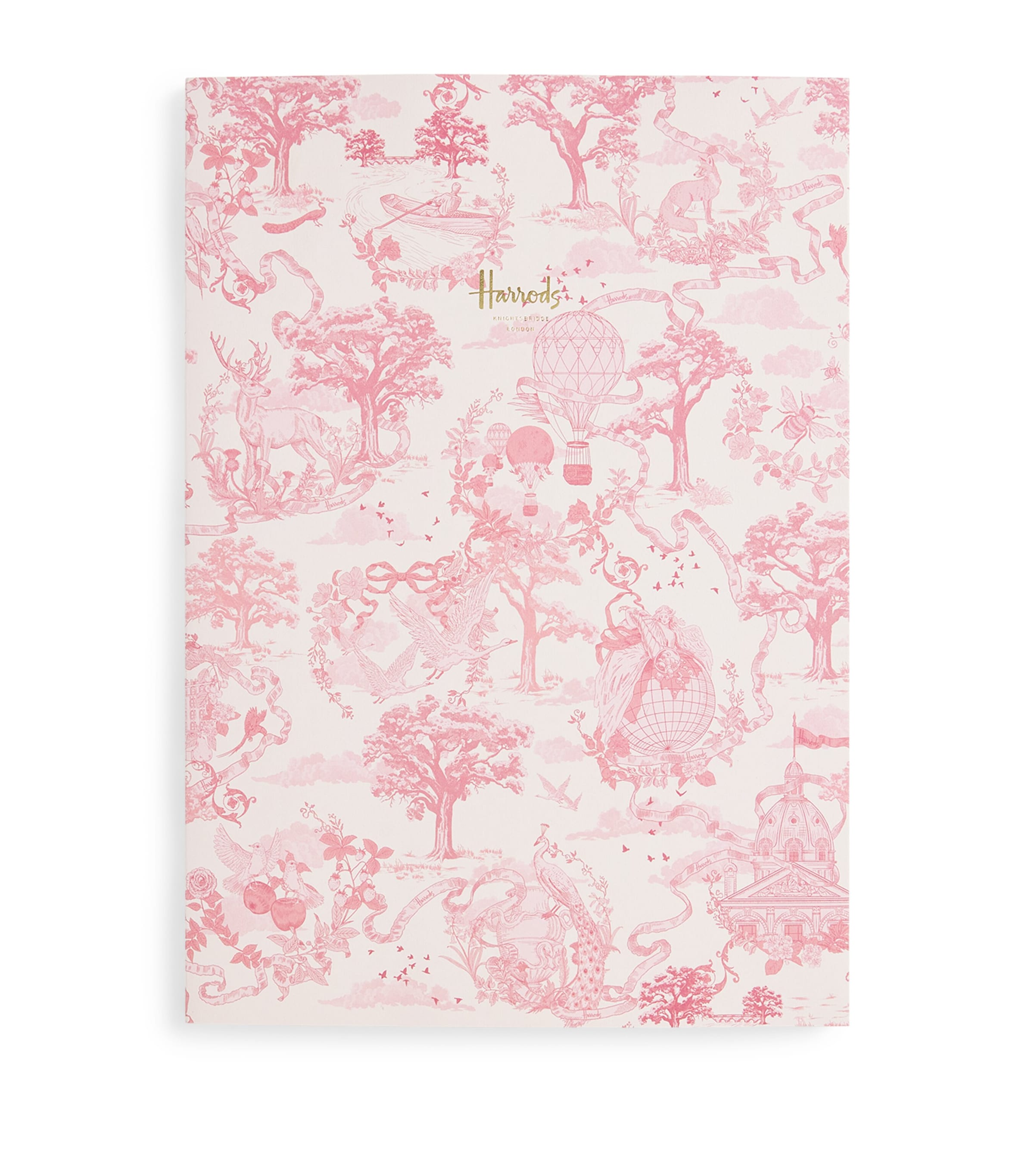 Harrods Toile A4 Notebook In Pink