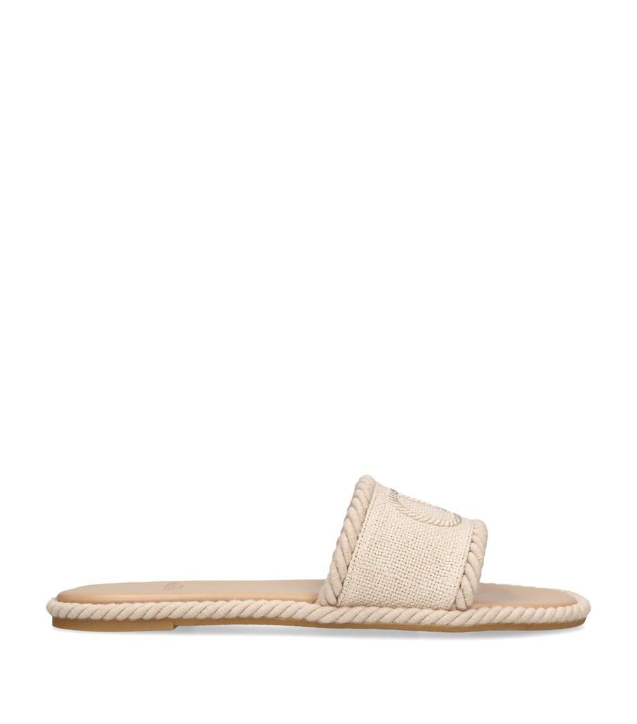 Valentino Garavani Canvas VLogo Espadrille Slides Cream Image 1