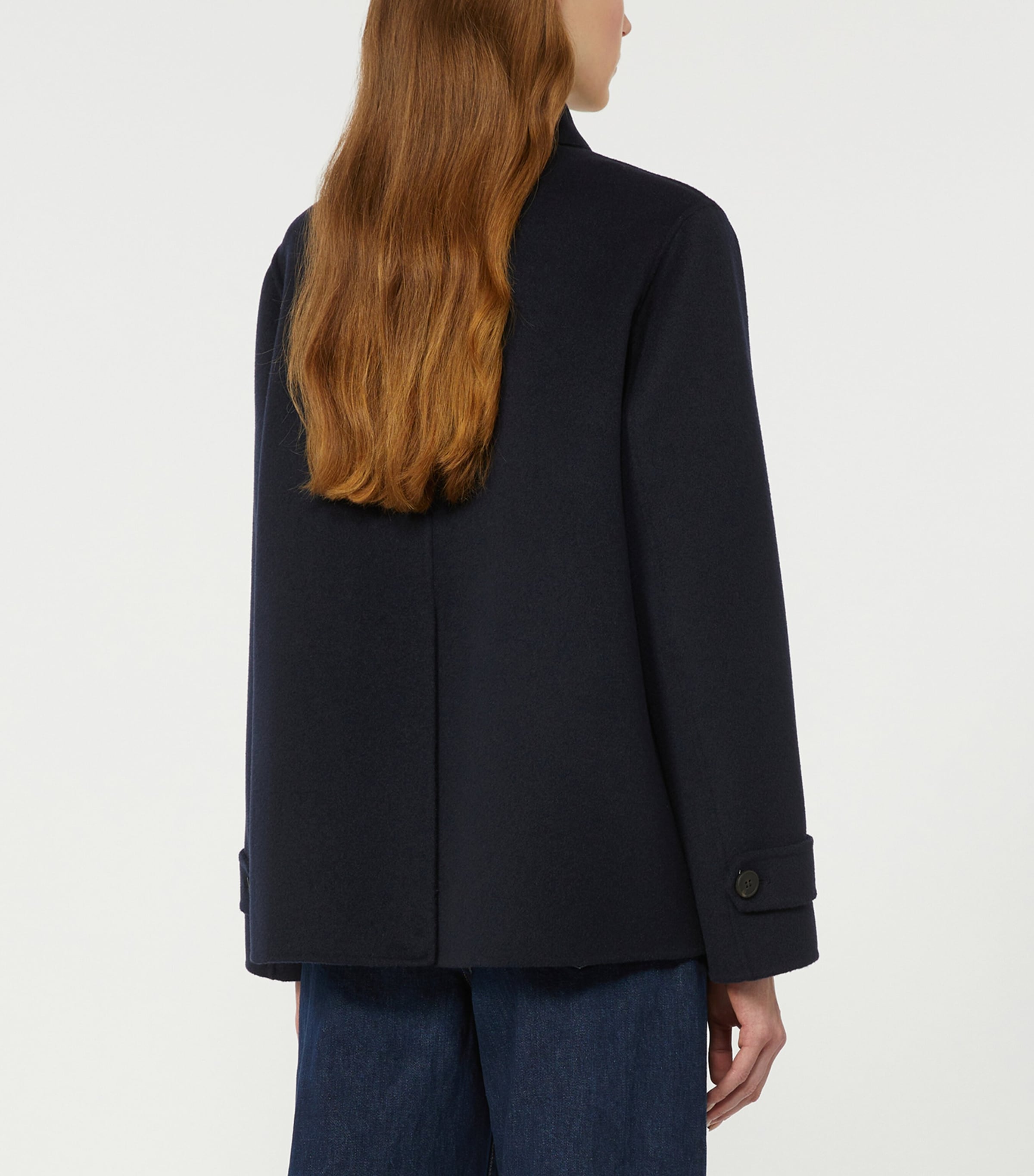 Wool-Blend Double-Breasted Coat NAVY Image 3