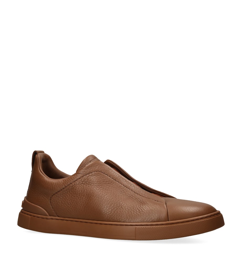 Deerskin Triple Stitch Sneakers TAN Image 3