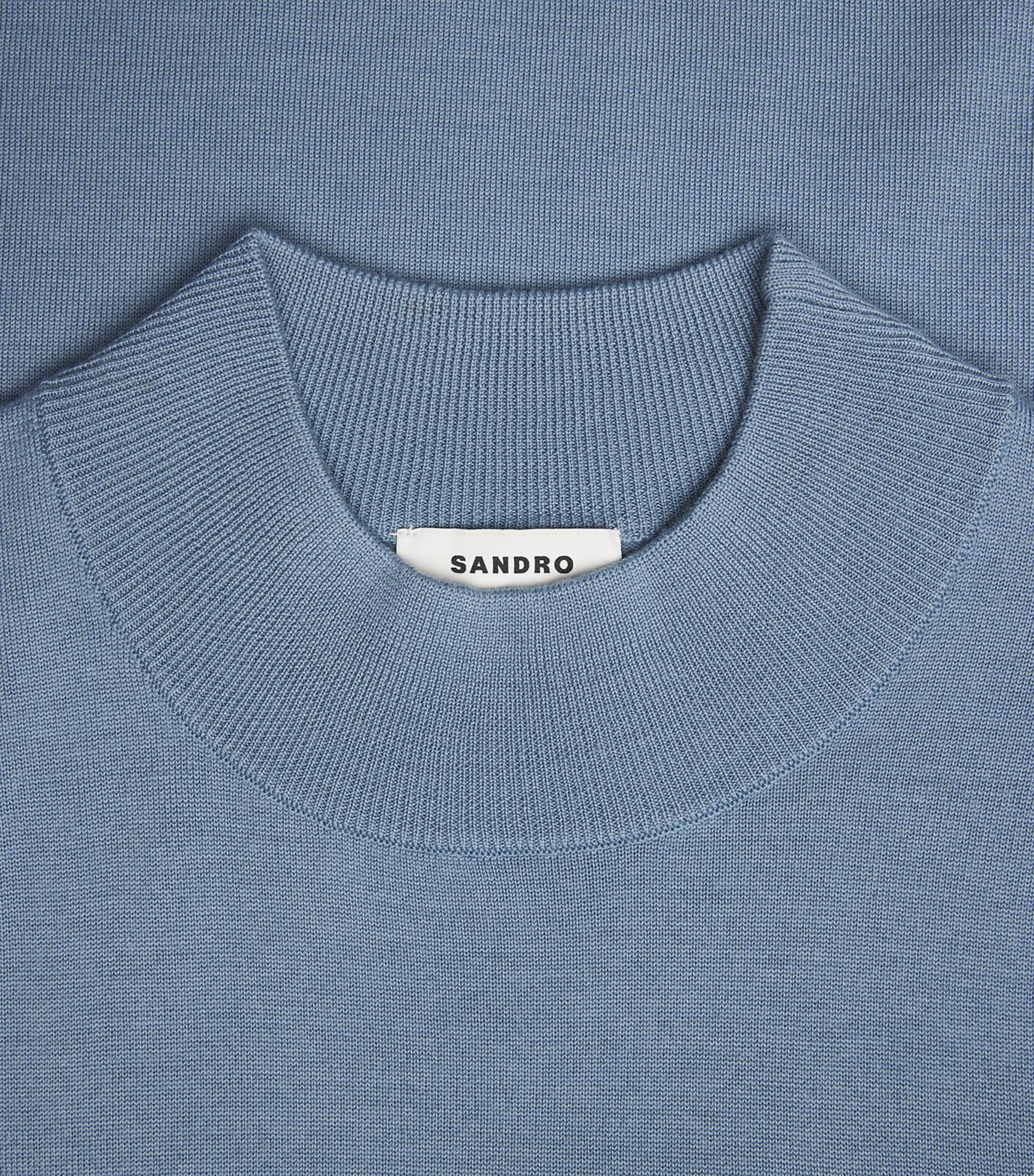 Wool High-Neck Sweater CHAMBRAY. Image 5