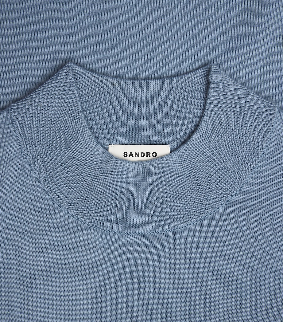 Wool High-Neck Sweater CHAMBRAY. Image 5