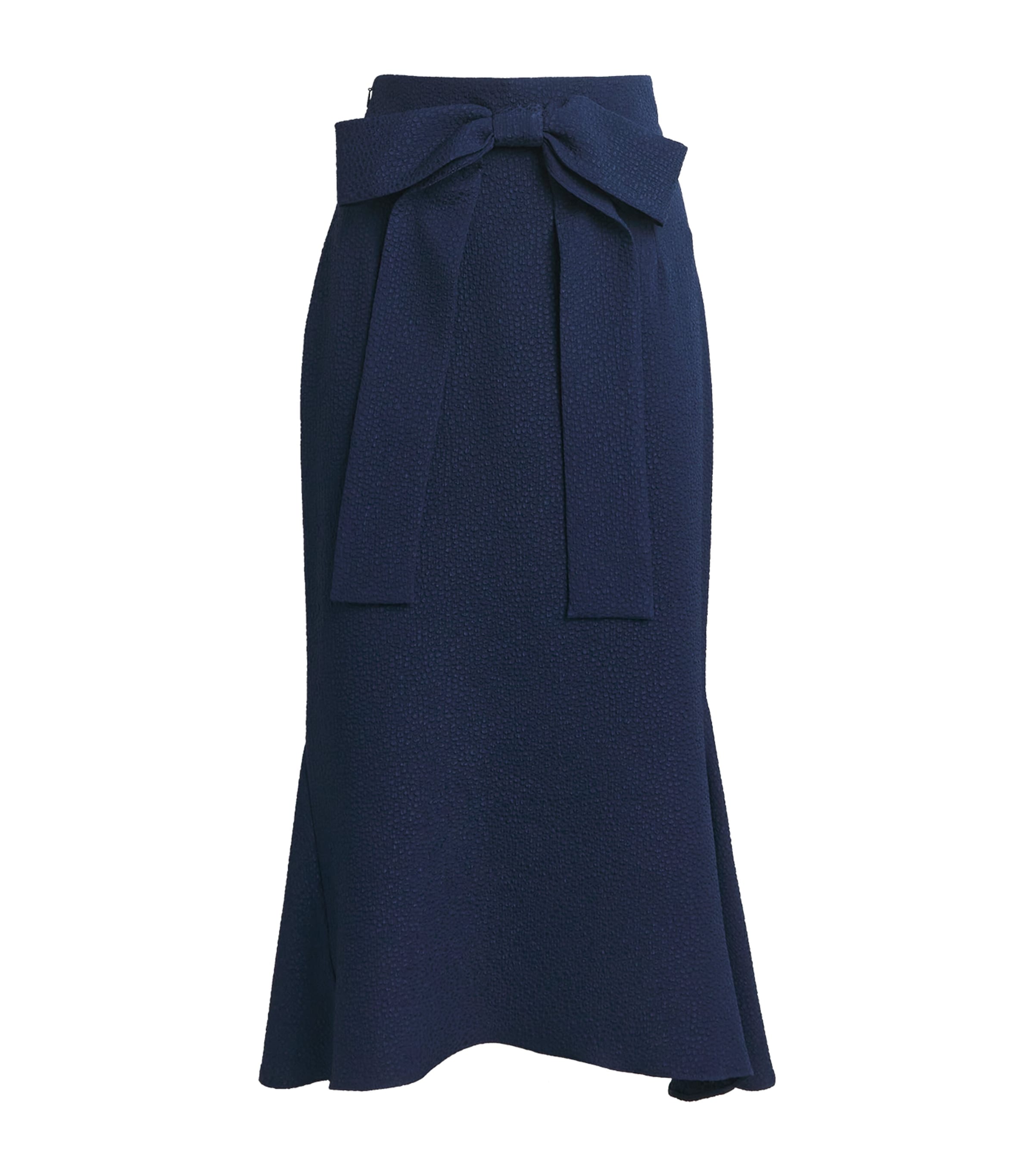 Edeline Lee Womens Jacquard Bow Midi Skirt Nav/navy Image 1
