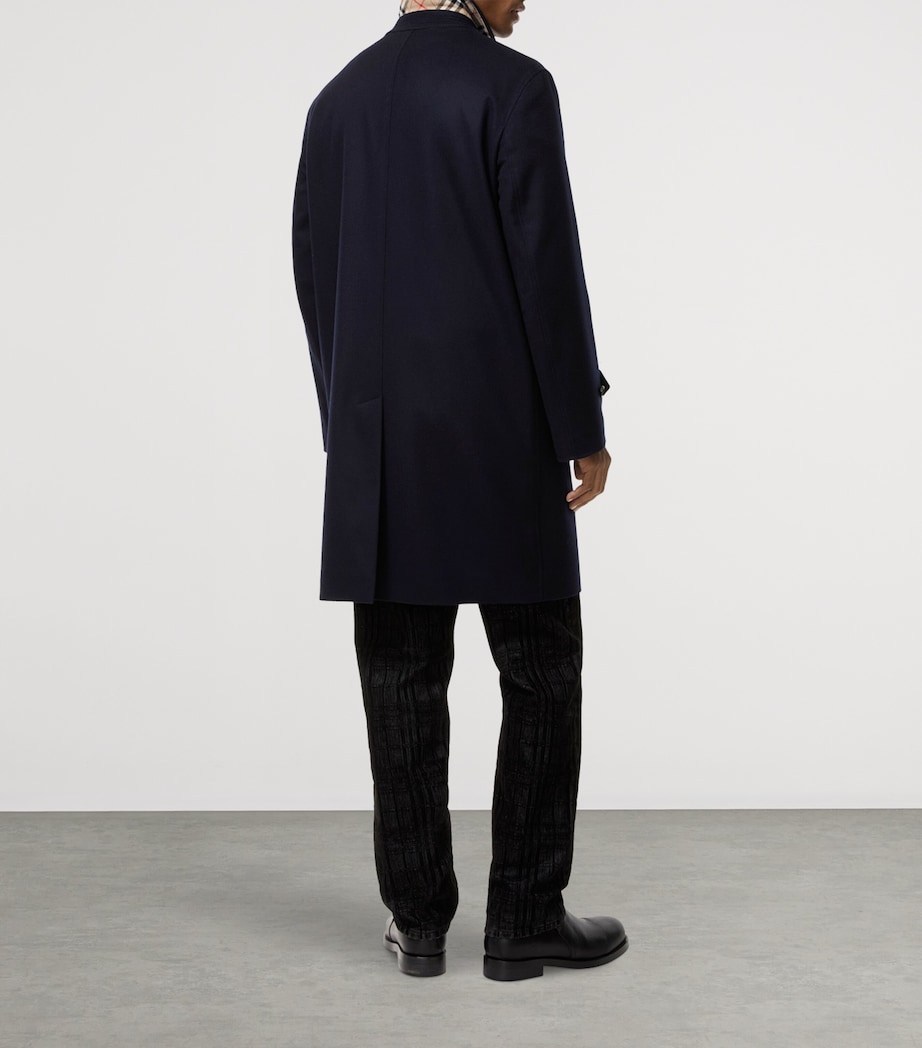 Burberry Mens Cashmere Mid-Length Car Coat Navy Image 3