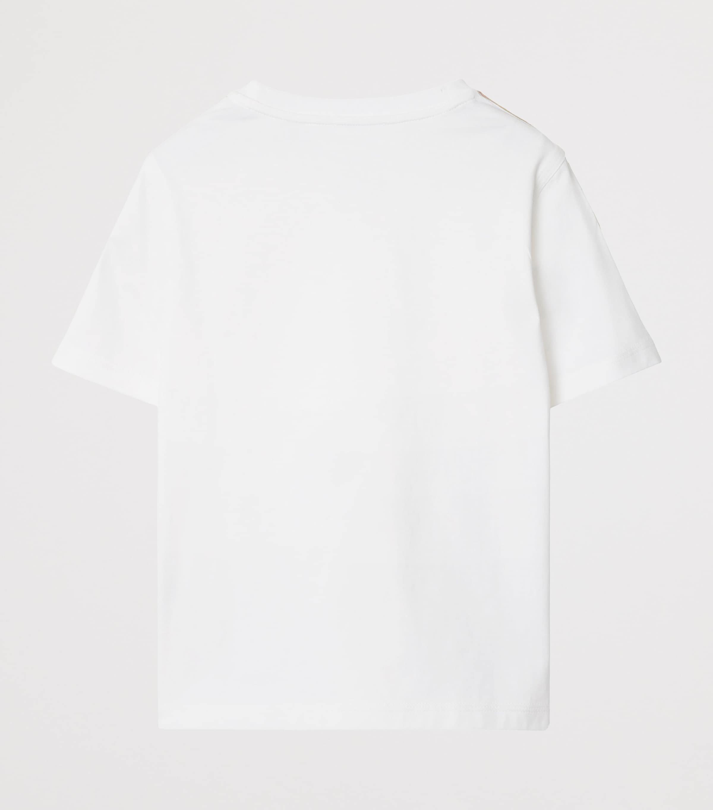 BURBERRY ホワイト Tシャツ 12Y Burberry Kids White Cotton Check-Trim T-Shirt (3-12 Years