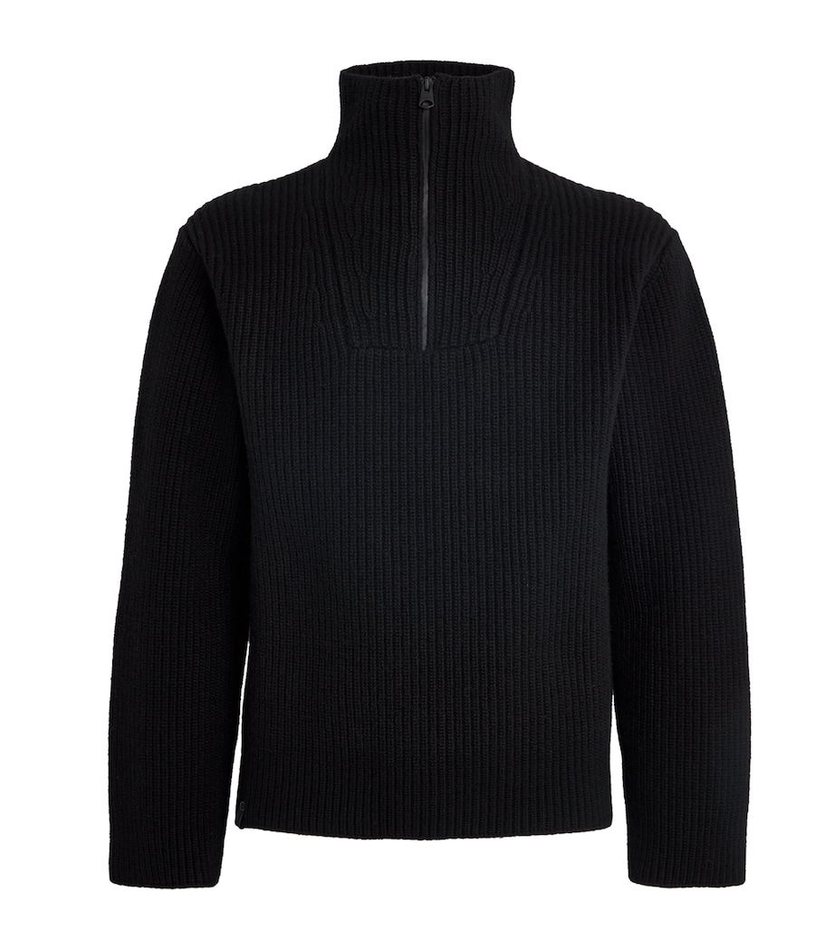 Wool Mario Quarter-Zip Sweater BLACK A Image 1