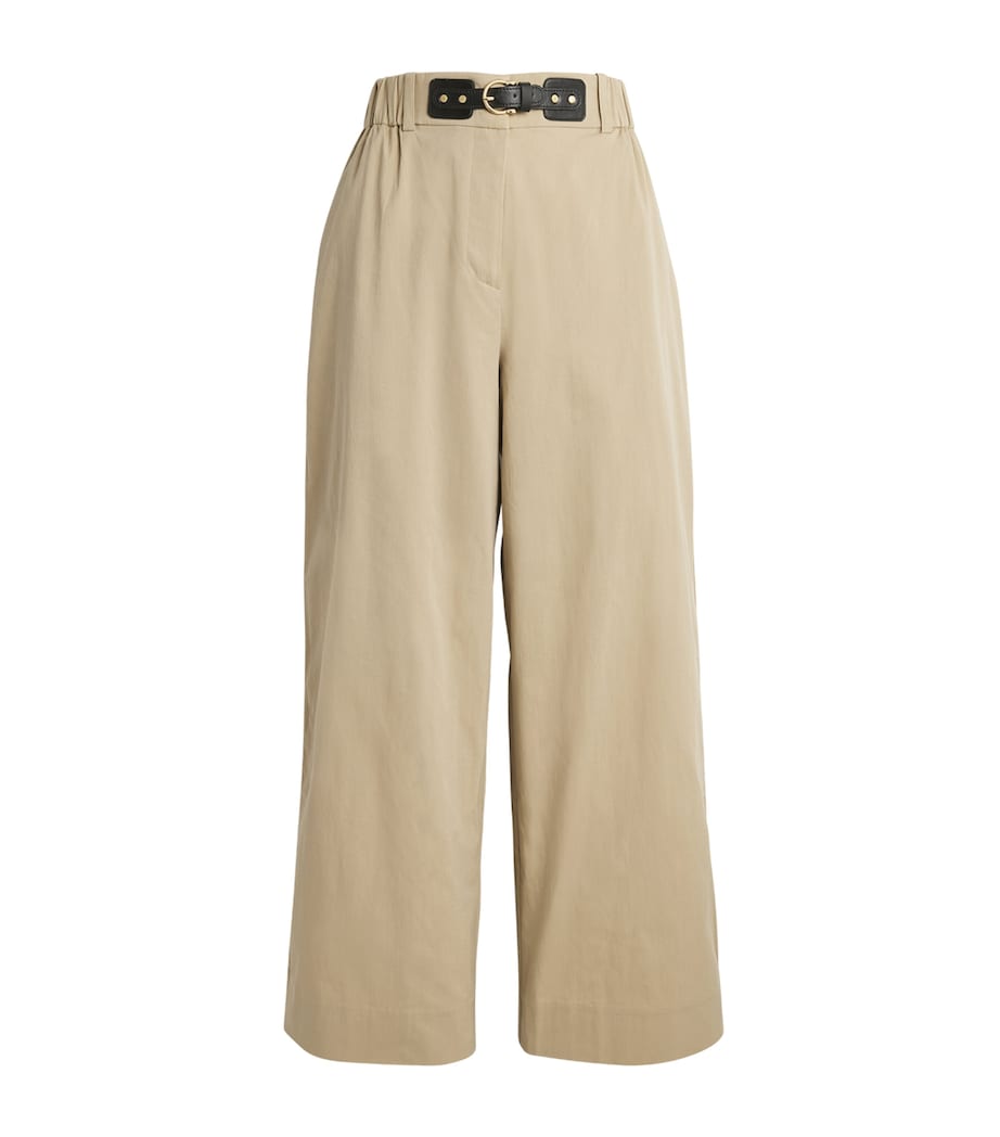 Cotton Gabardine Wide-Leg Trousers BEIGE LIGHT Image 1